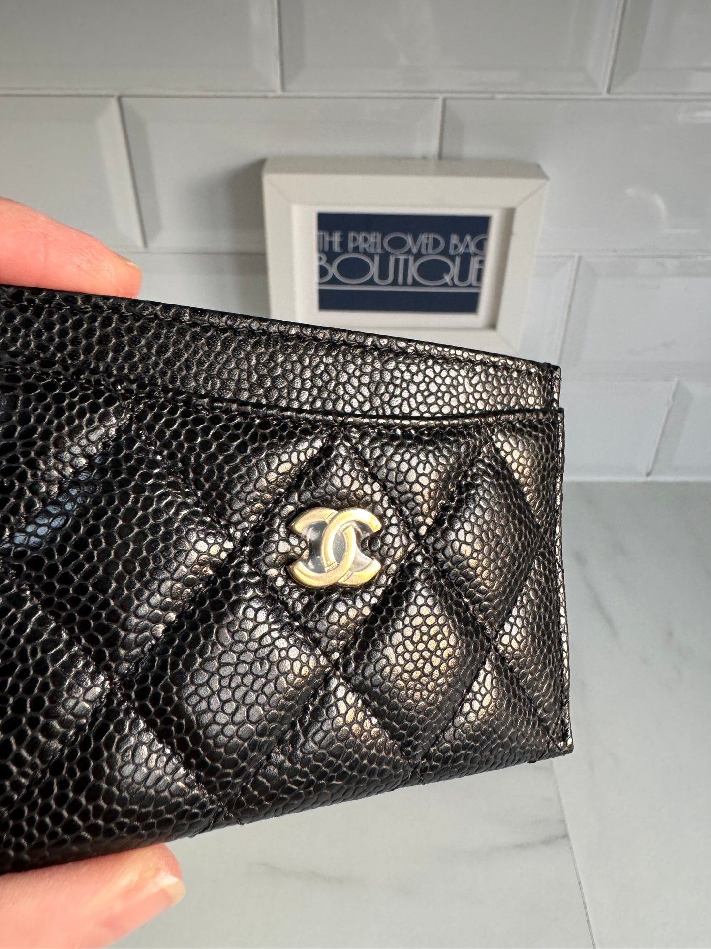 Chanel Classic Credit Card Slip Case Holder - Quilted Black Caviar