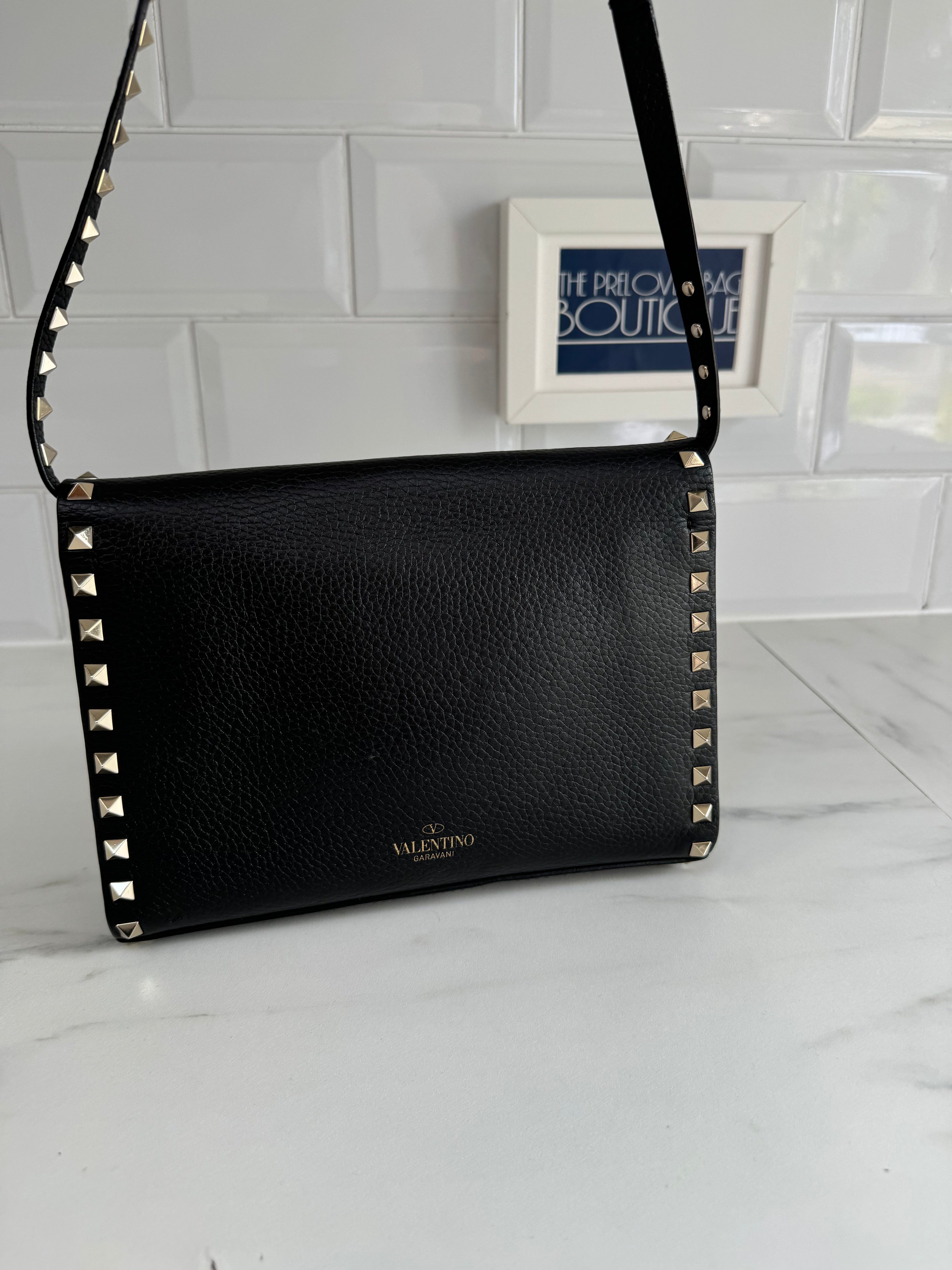 Valentino Garavani Rockstud Medium Bag Black The Preloved Bag Boutique