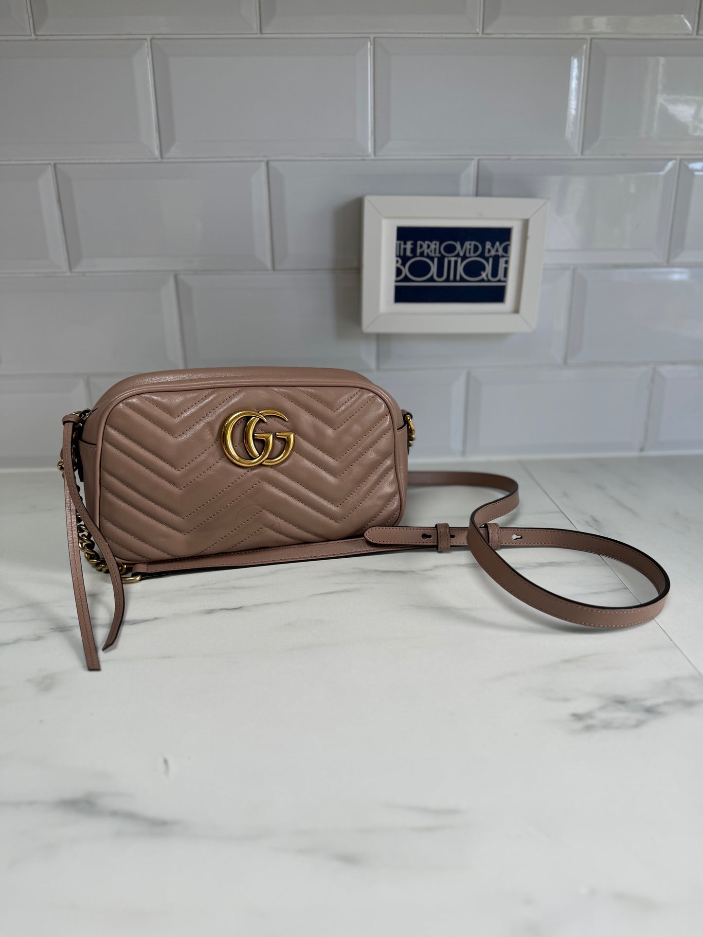 Gucci Marmont Shoulder Bag - Nude