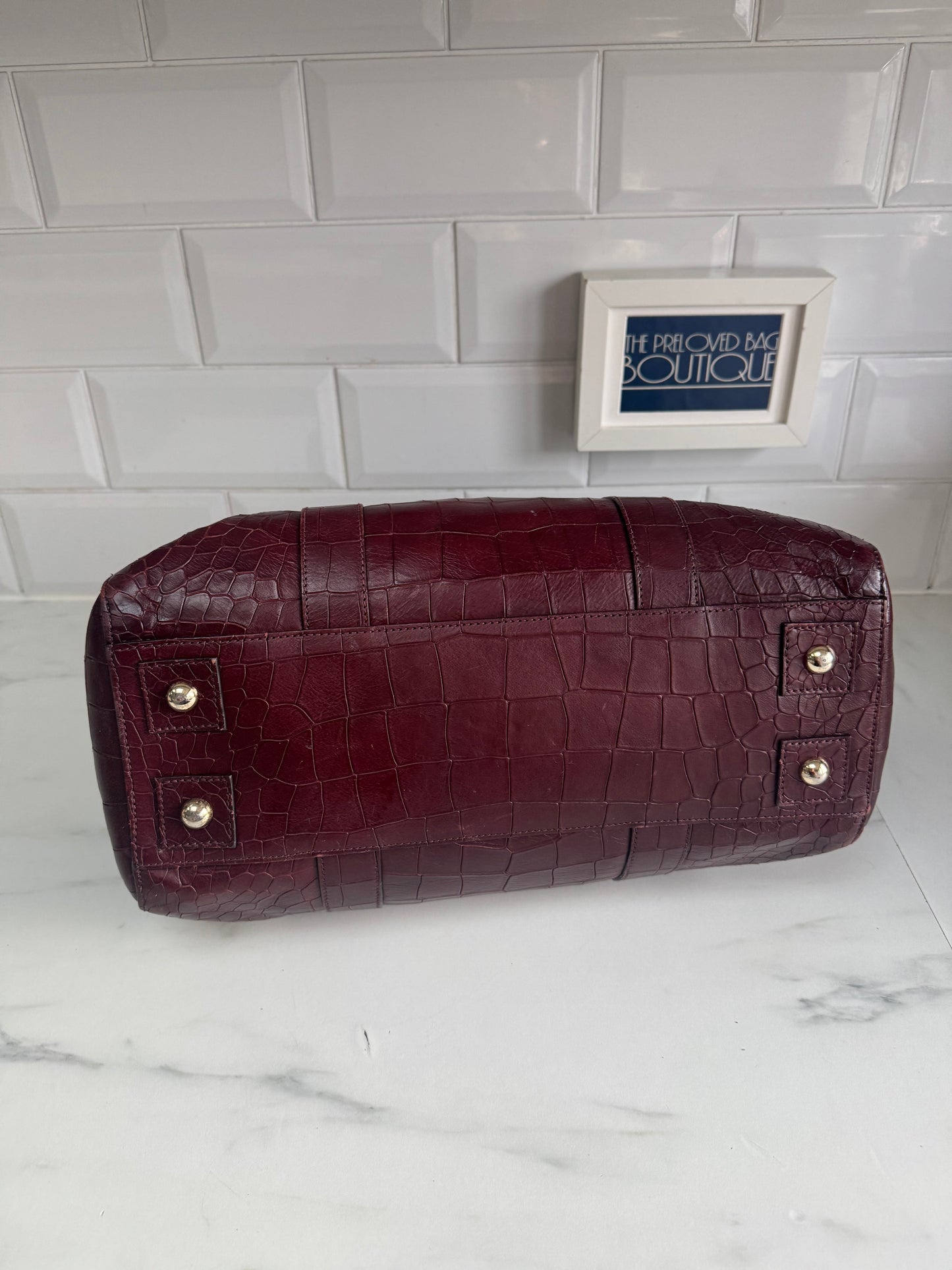 Mulberry Bayswater - Oxblood Croc Embossed
