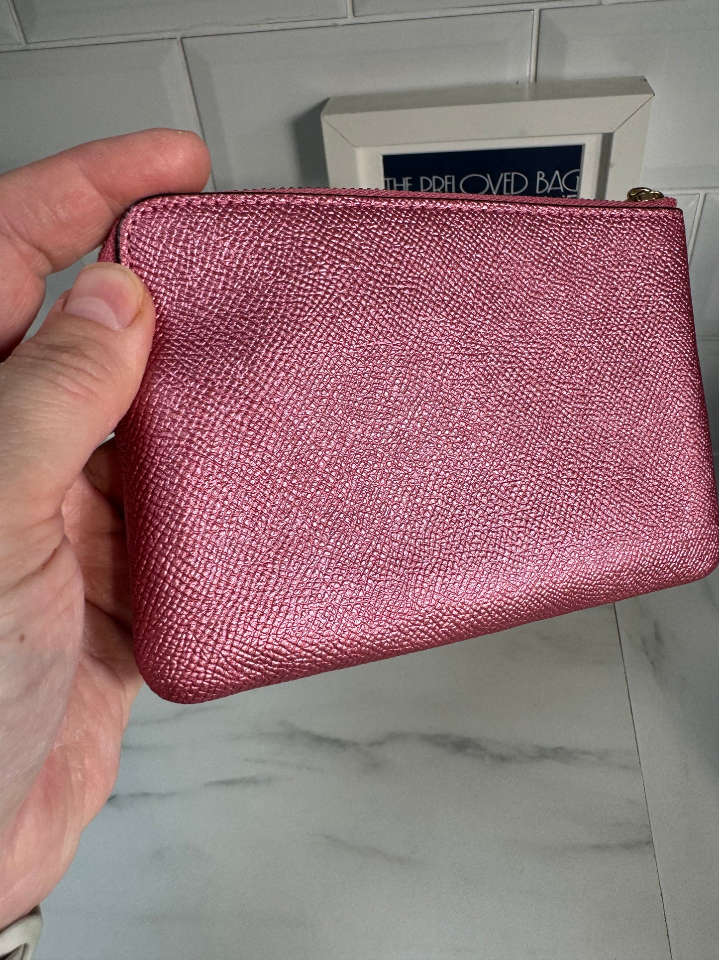 Coach Wristlet Pouch - Metallic Pink