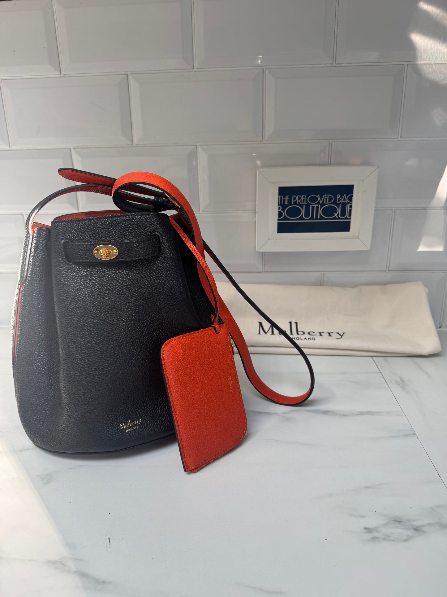 Mulberry Abbey Bag - Black and Orange