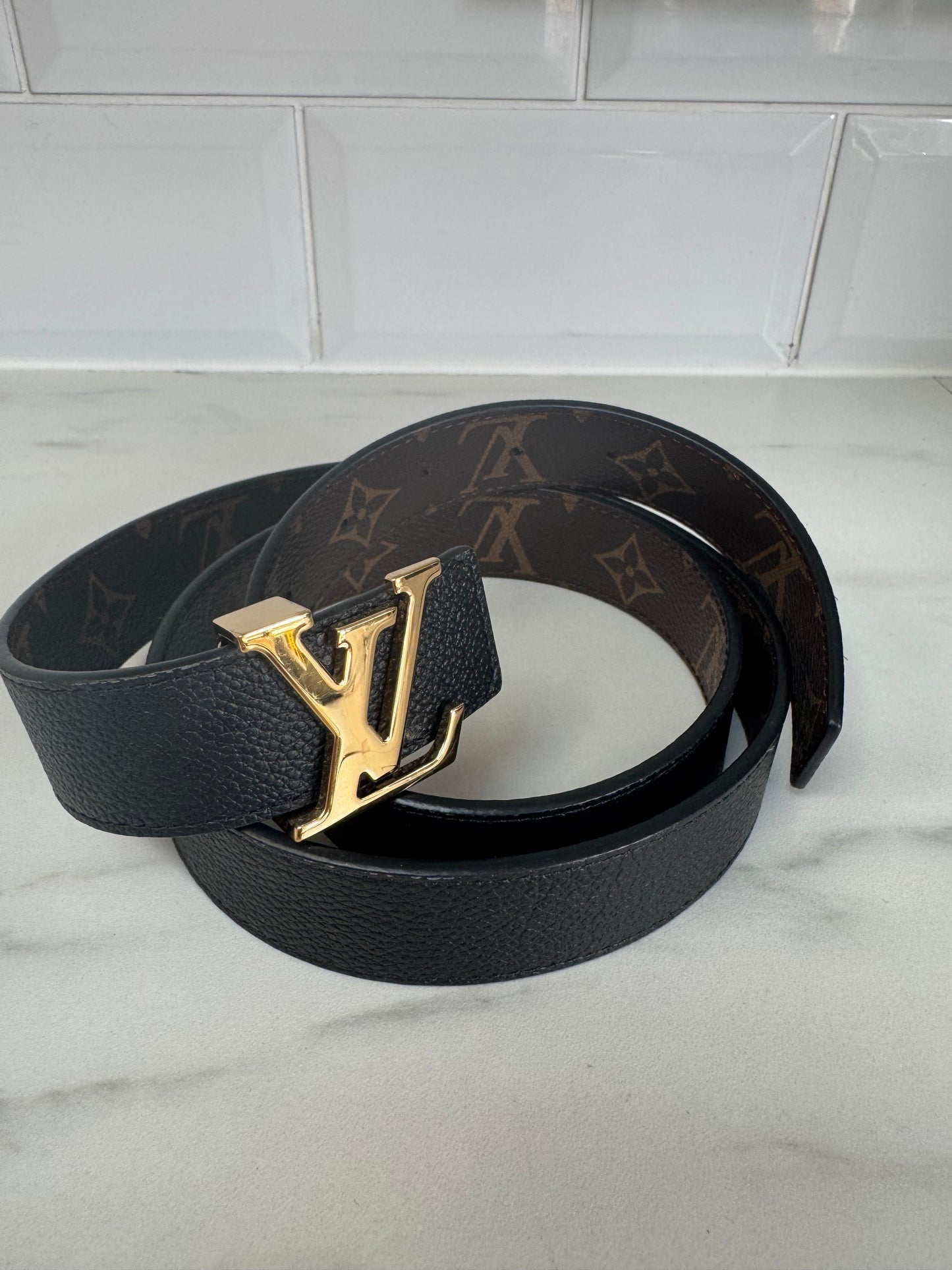 Louis Vuitton Initiales Belt - Black/Brown Monogram