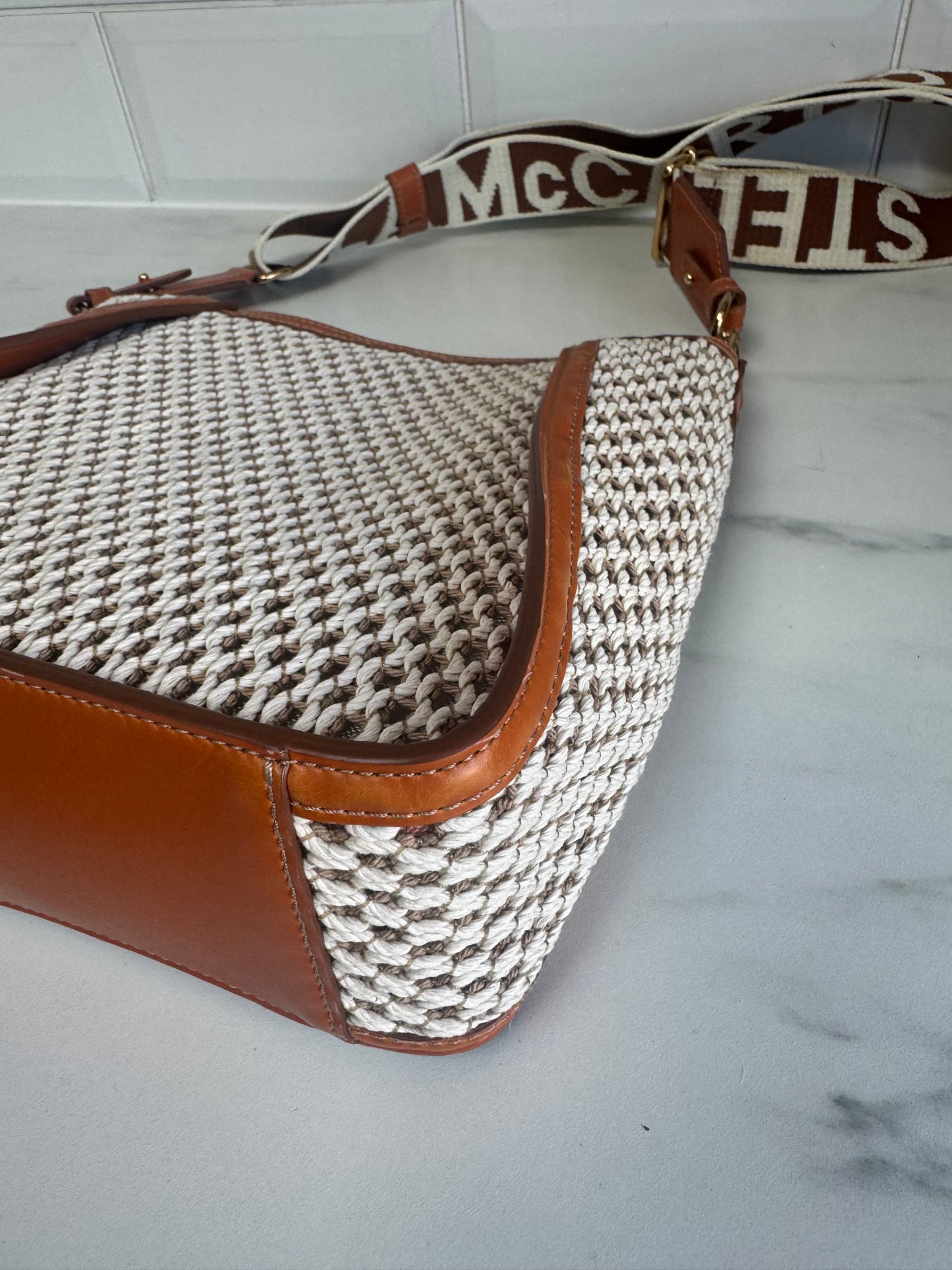 Stella McCartney Eco Mesh Rope Crossbody bag - Tan, Beige and Ivory