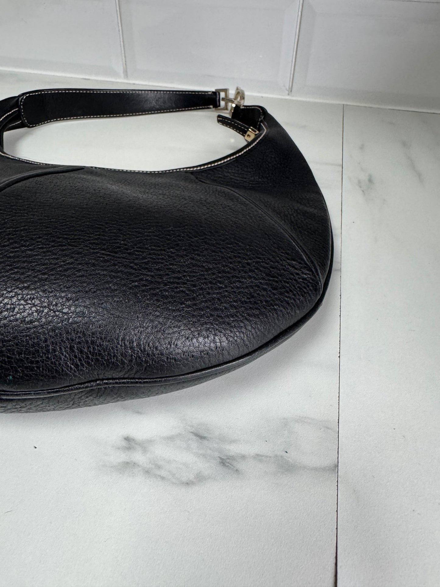 Ferragamo Gancini Shoulder Bag - Black