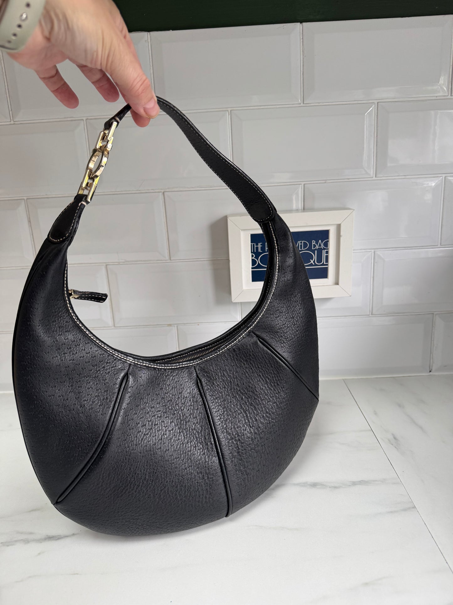 Ferragamo Gancini Shoulder Bag - Black