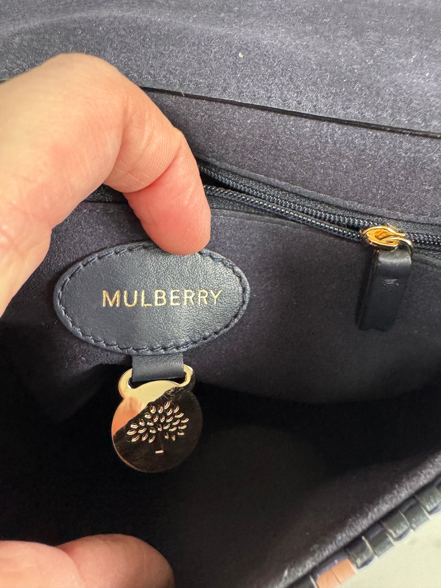 Mulberry Regular Twilight Rafia Lily - blue, pink, black and white