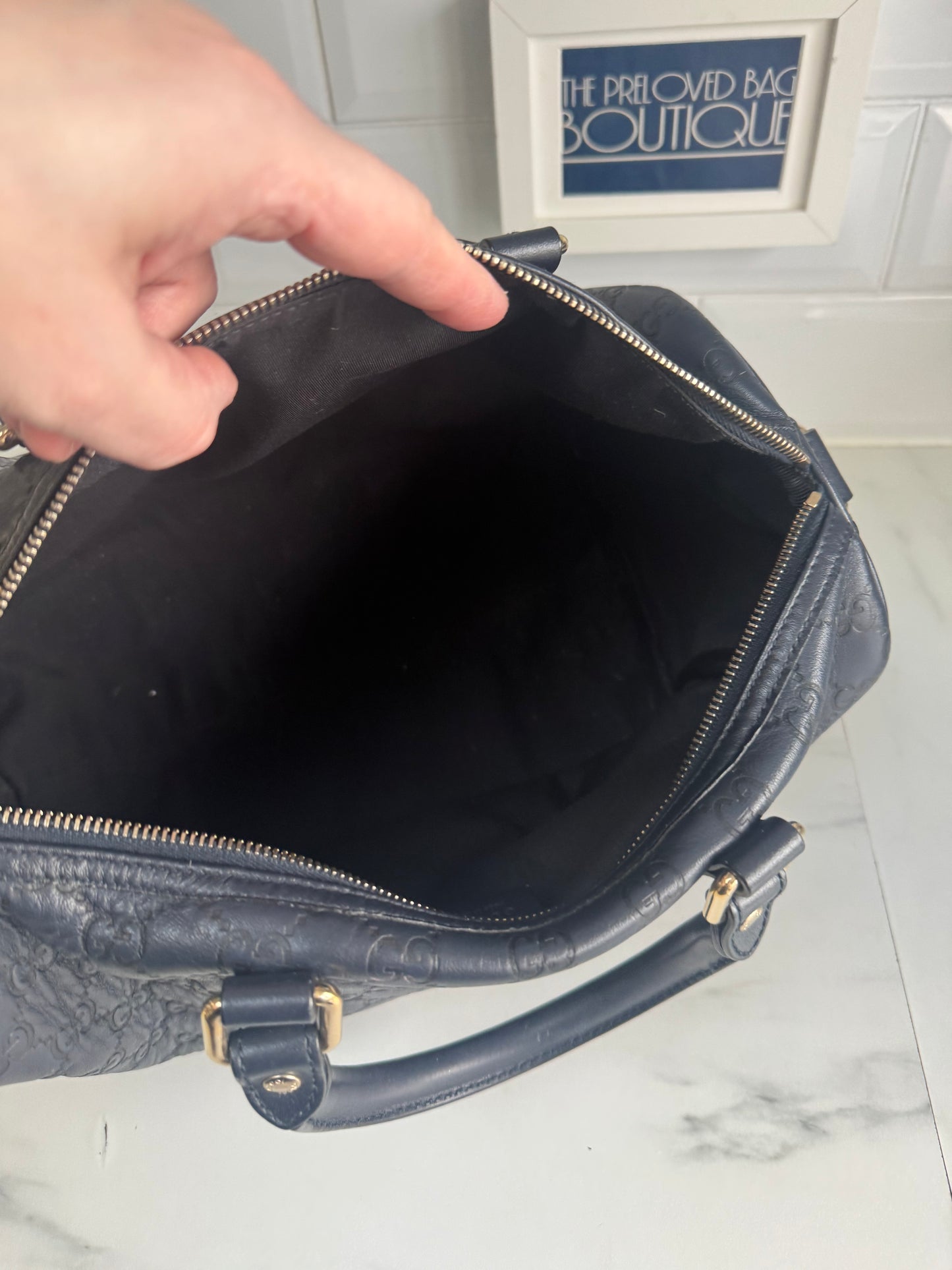 Gucci Boston Guccissima Joy Hold-all - Navy