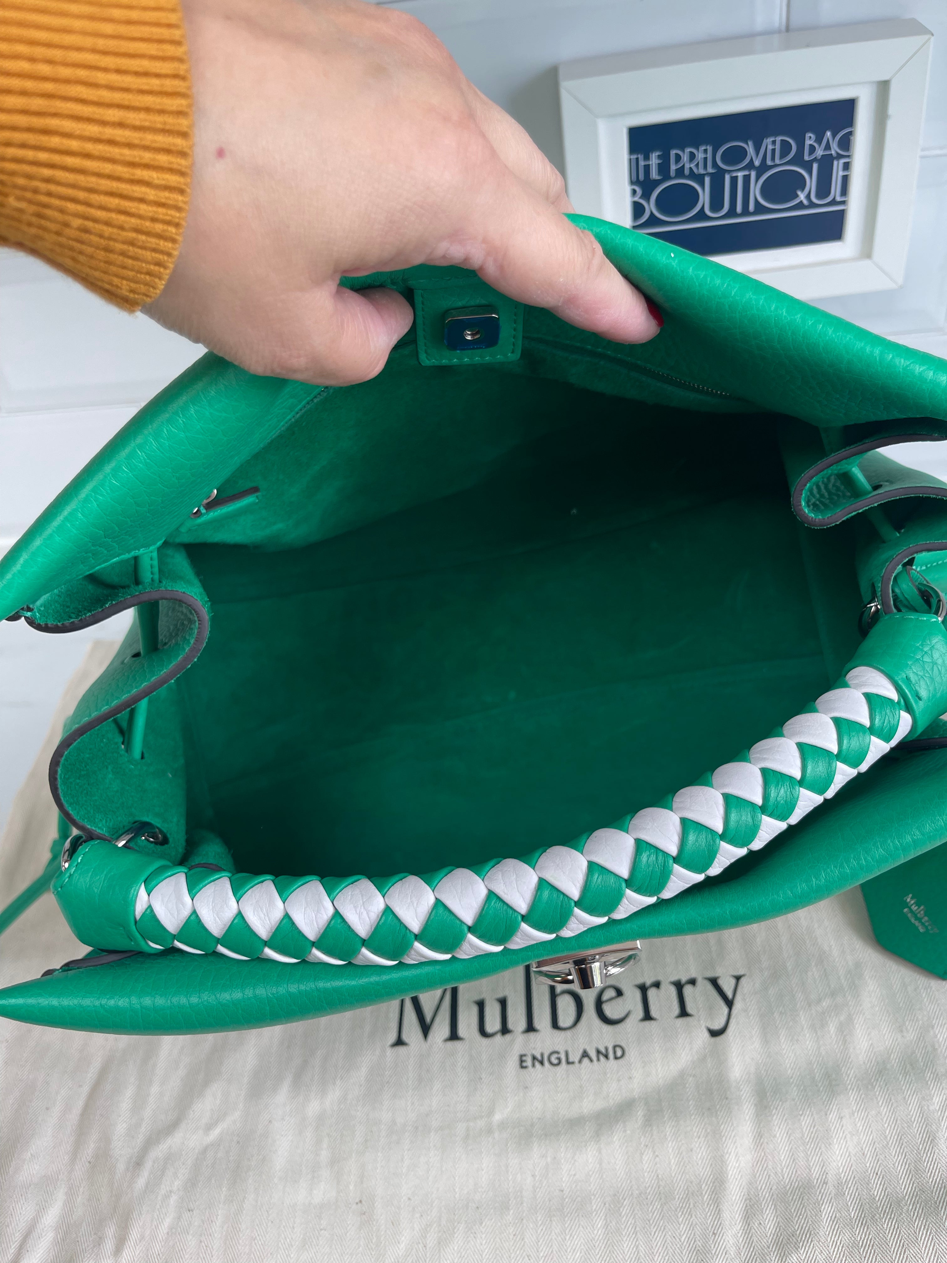 Mulberry Large Iris Lawn Green The Preloved Bag Boutique