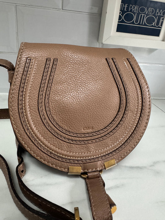Chloé Mini Marcie Saddle Bag - Nut Brown