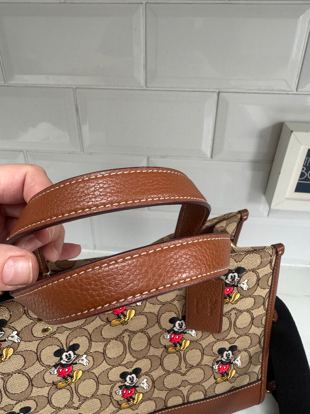 Coach Mickey Mouse Tote - Brown, Black and Red