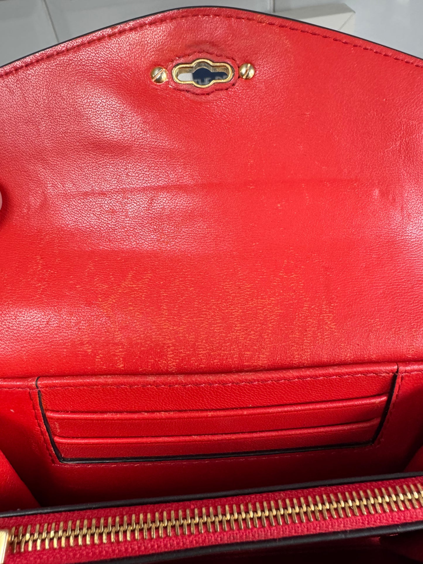 Mulberry Medium Darley wallet - Tomato Red Croc Embossed