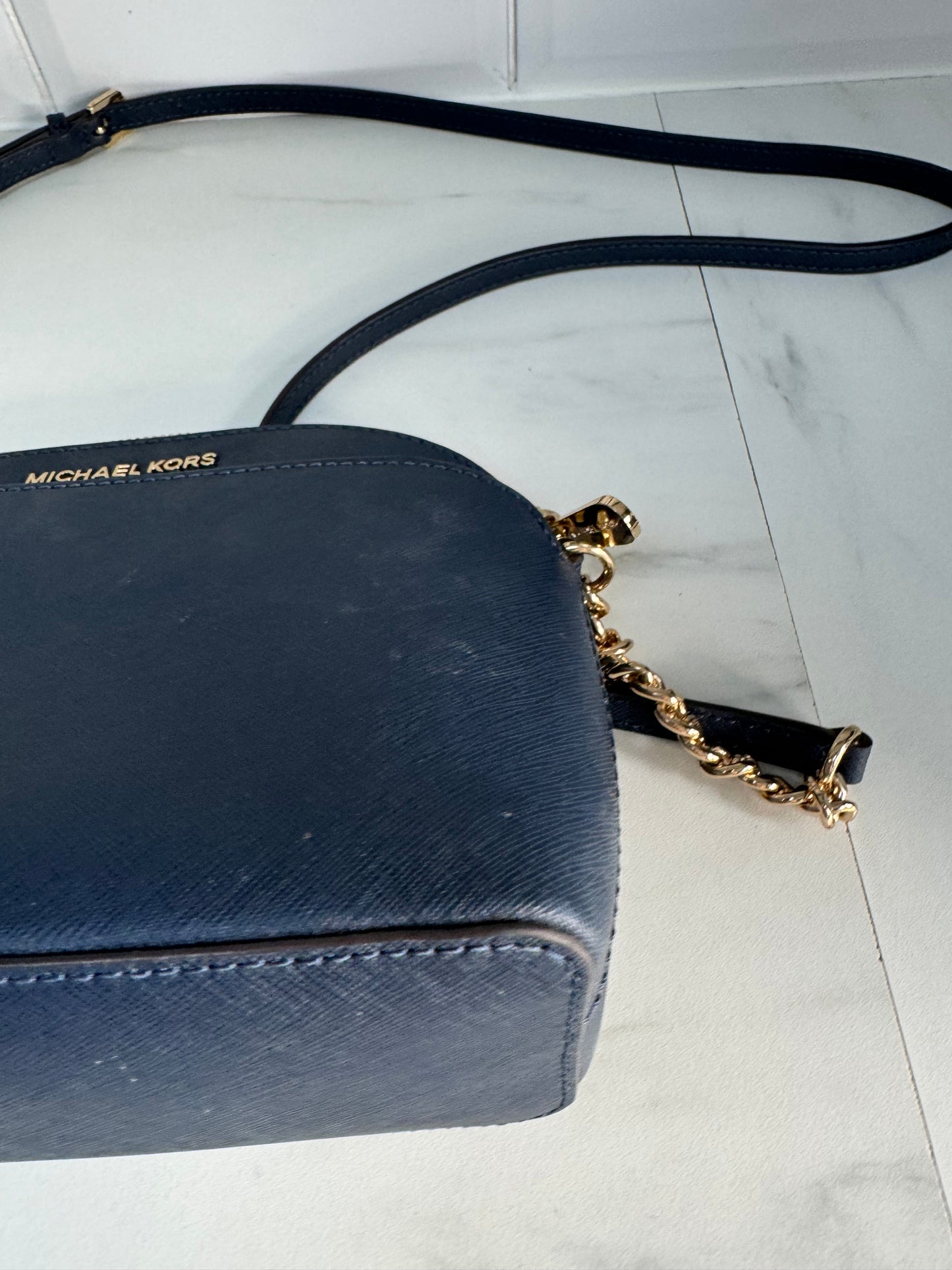 Michael Kors Emmy Dome shoulder bag - Navy blue