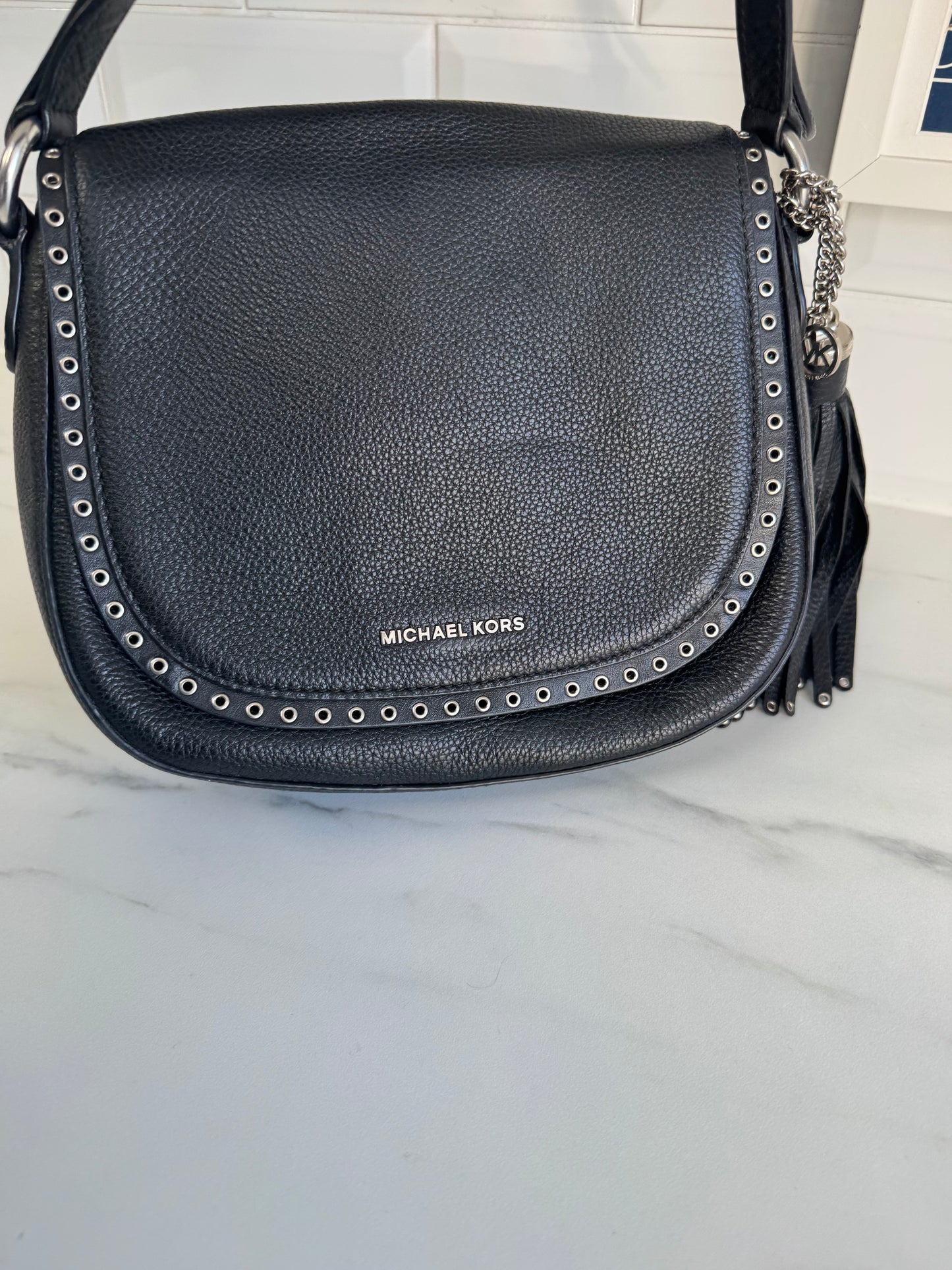 Michael Kors Brooklyn Saddle Bag - Black