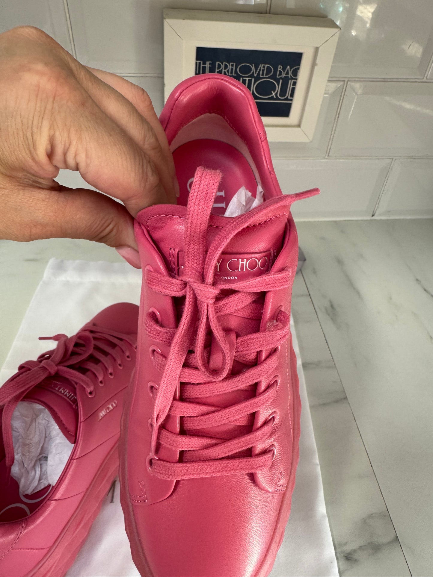 Jimmy Choo Diamond Light Maxi Trainers - Candy Pink
