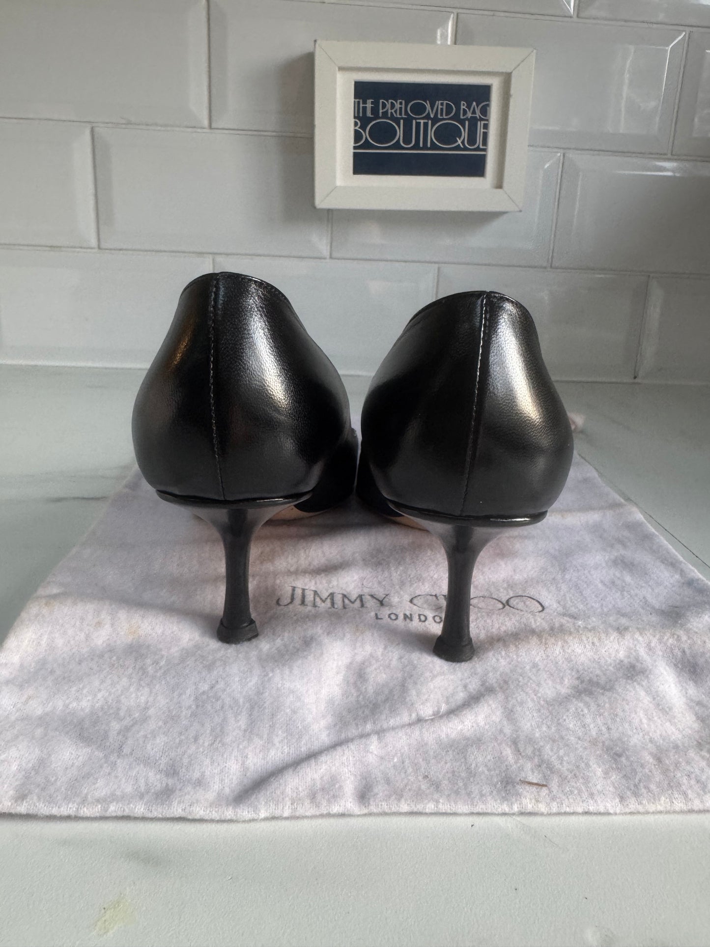 Jimmy Choo Cut Out Kitten Heels - Black