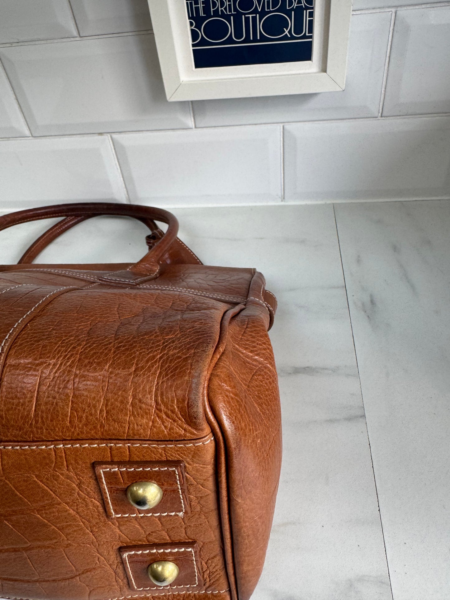 Mulberry Croc Embossed Bayswater - Oak