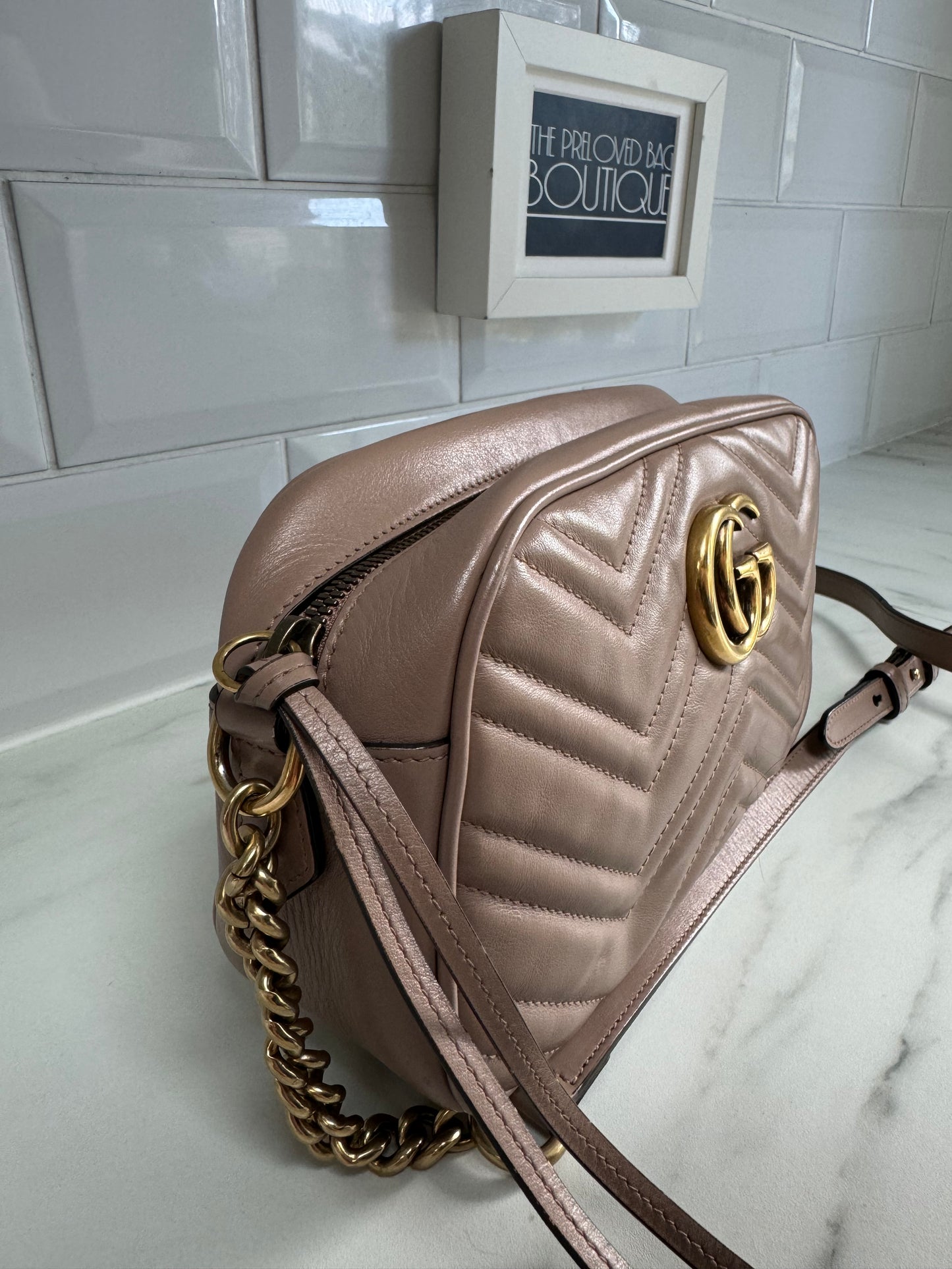 Gucci Marmont Shoulder Bag - Nude