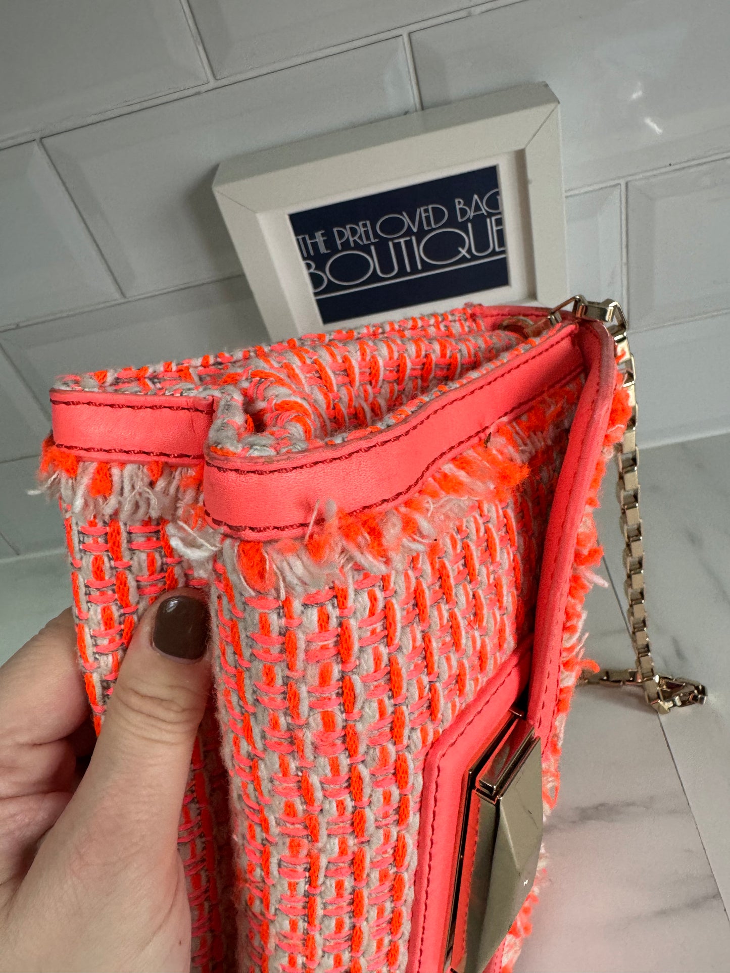 Kate Spade Tweed Shoulder Bag - Orange