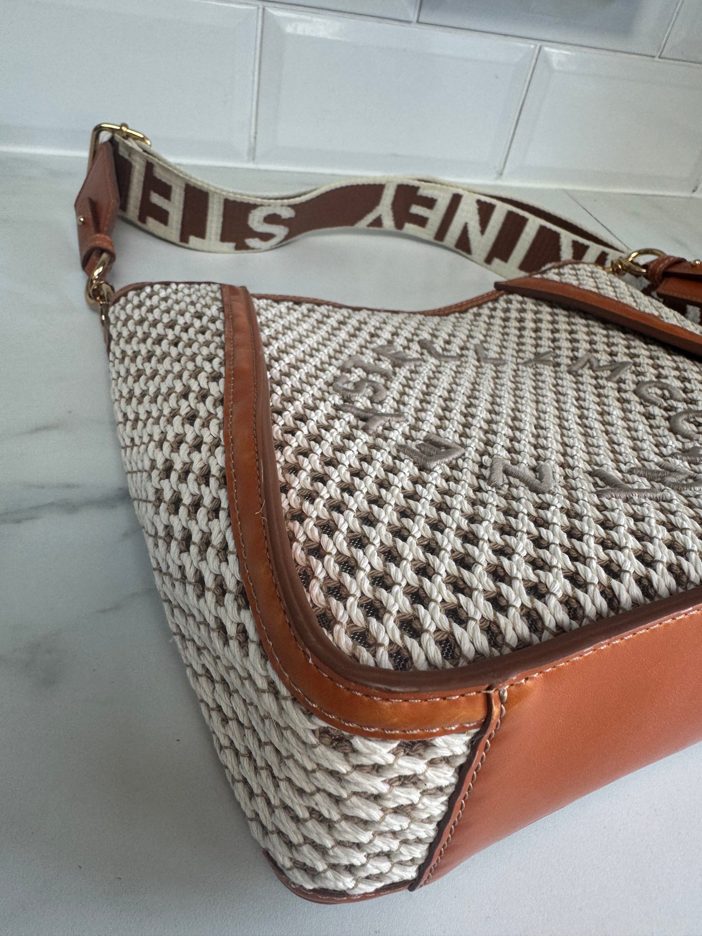 Stella McCartney Eco Mesh Rope Crossbody bag - Tan, Beige and Ivory
