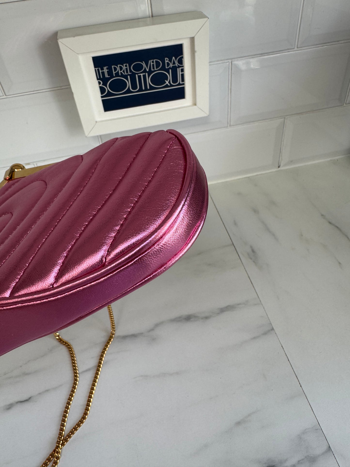 Mulberry Small Witney Heart Clutch - Metallic Pink