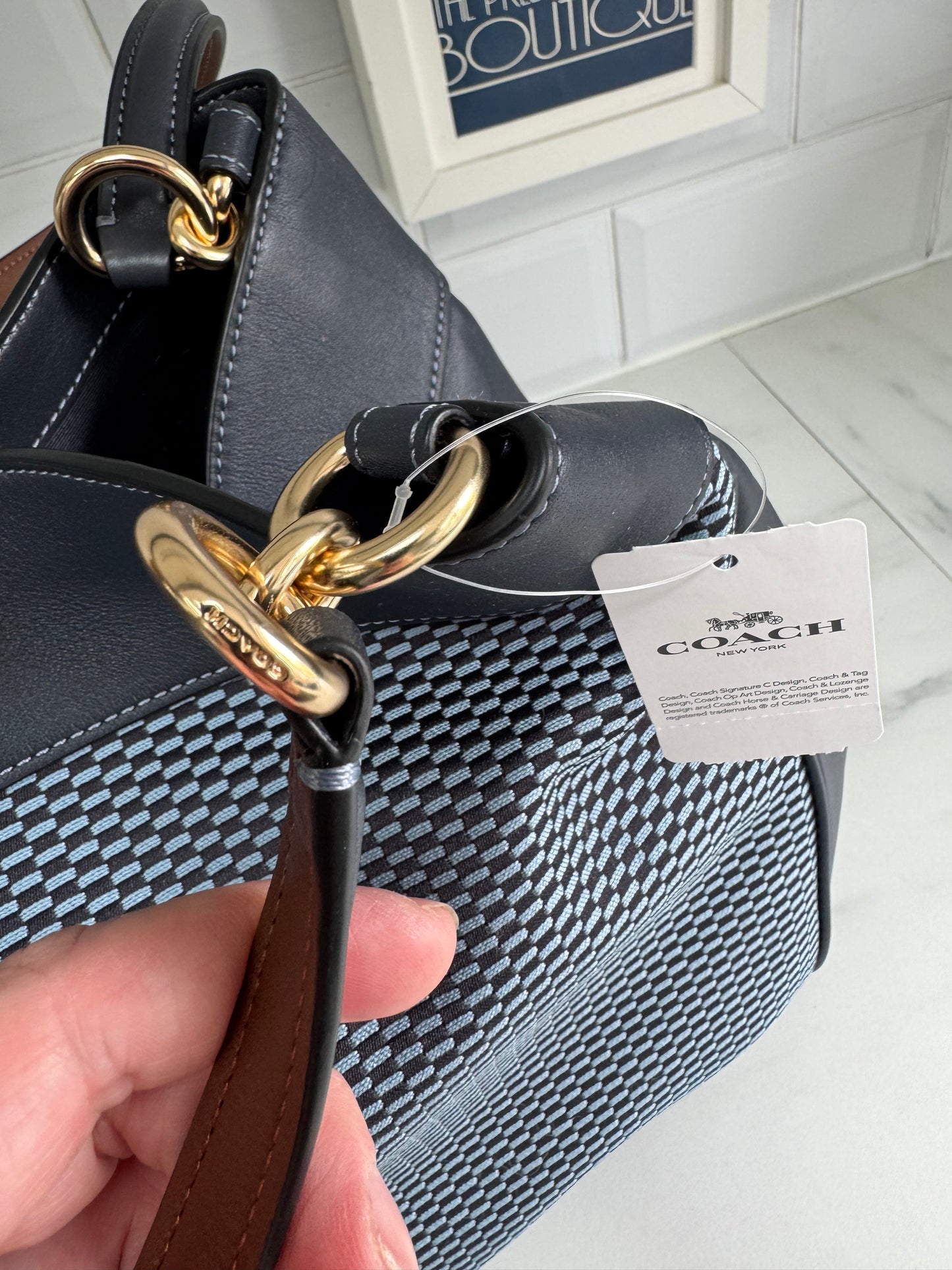 Coach Legacy Jacquard Shoulder Bag - Navy Blue