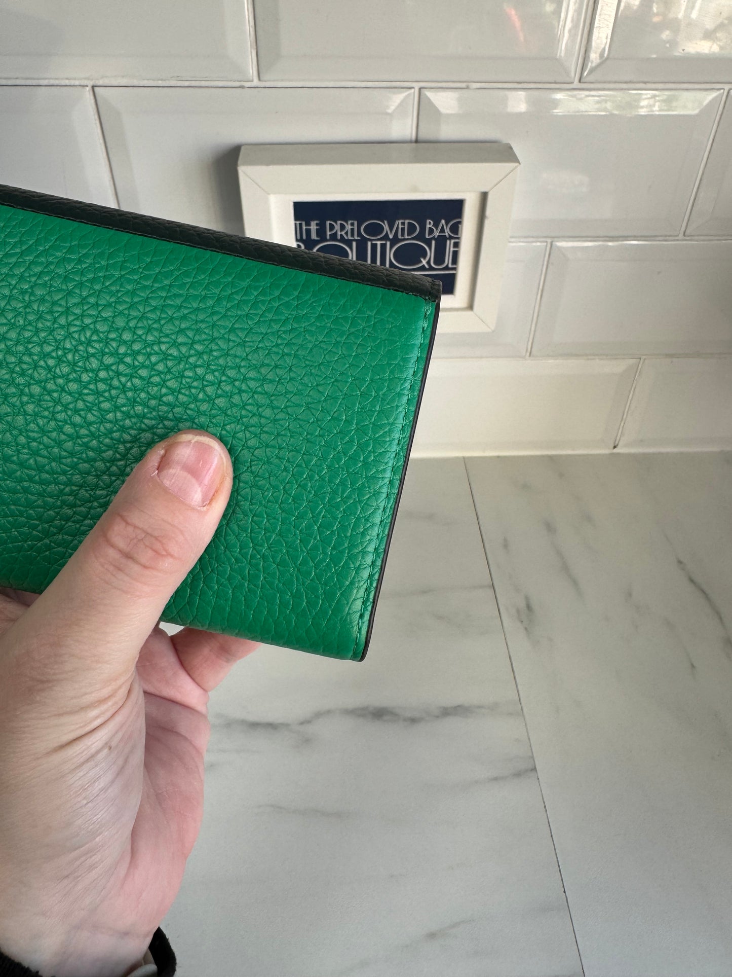 Mulberry Medium Continental Wallet - Mulberry Green and Lawn Green