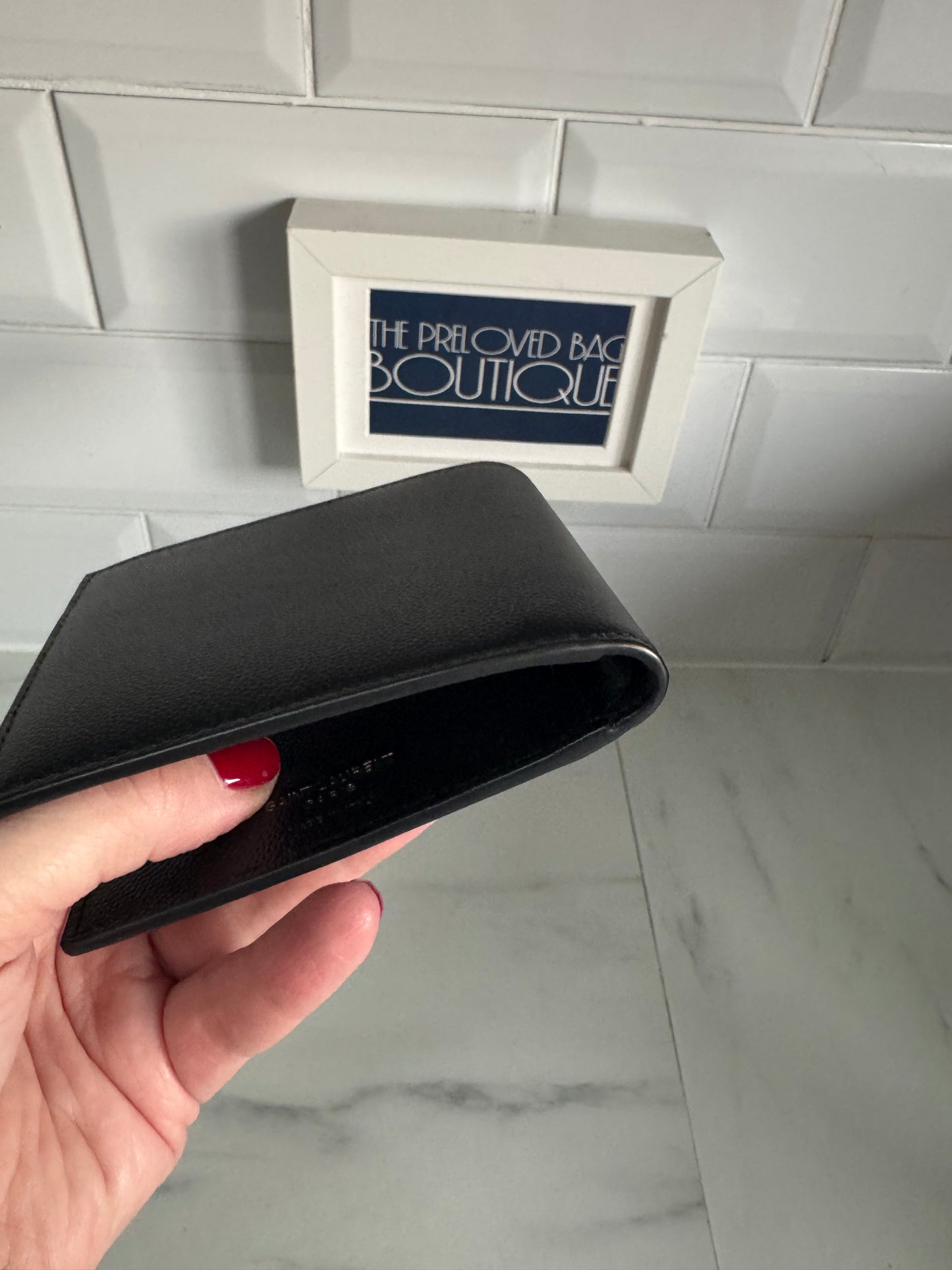 Saint Laurent (YSL) Monogram Bifold Card Holder/Wallet - Black