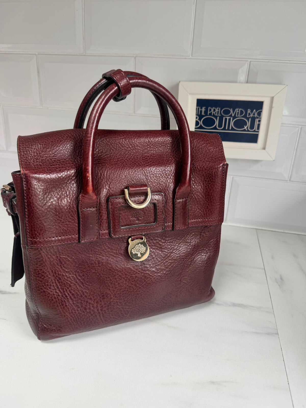 Mulberry “Limited Edition” Mini Cara Delevigne Backpack - Oxblood NVT