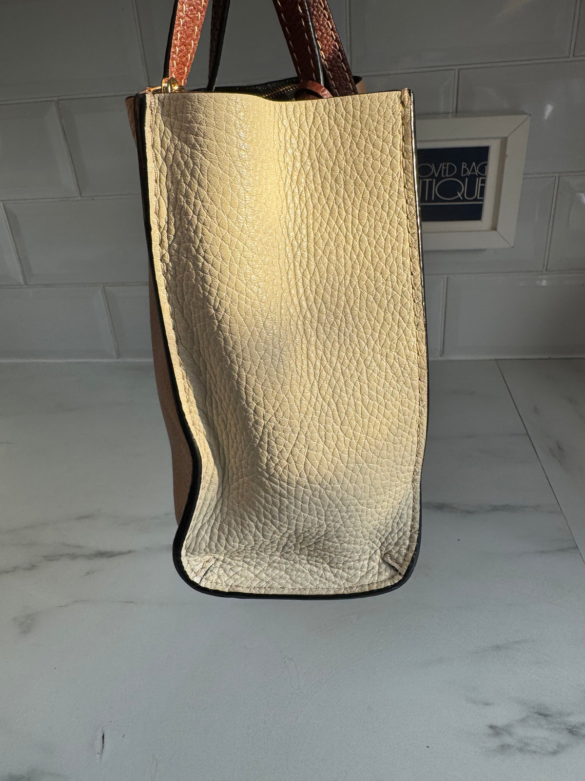 Marc Jacobs Mini Grind tote - Tan and White