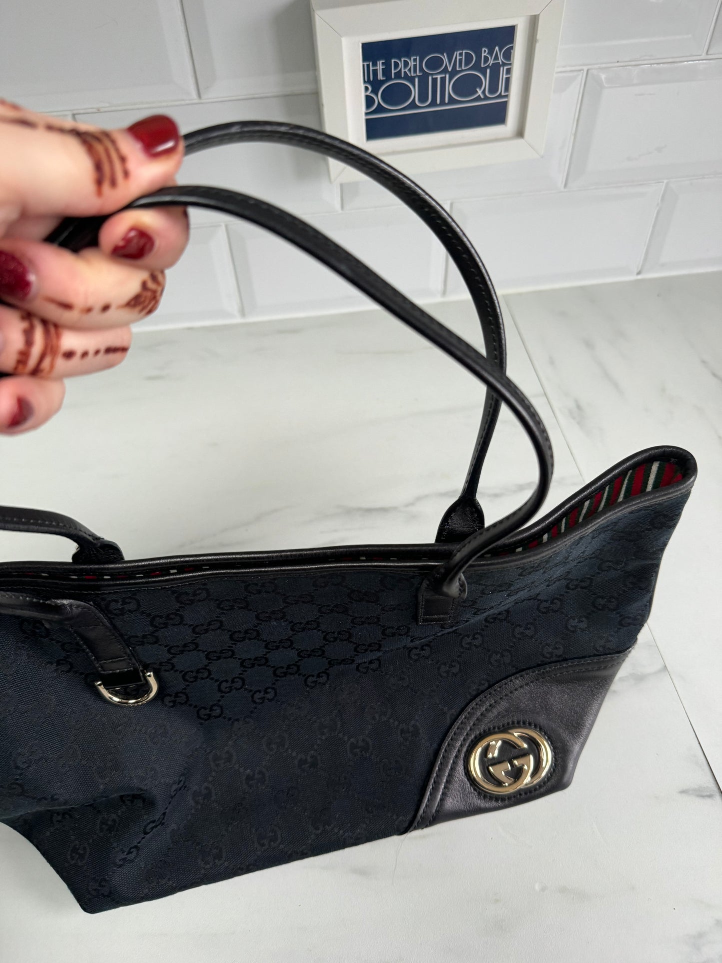 Gucci Monogrammed Tote - Black