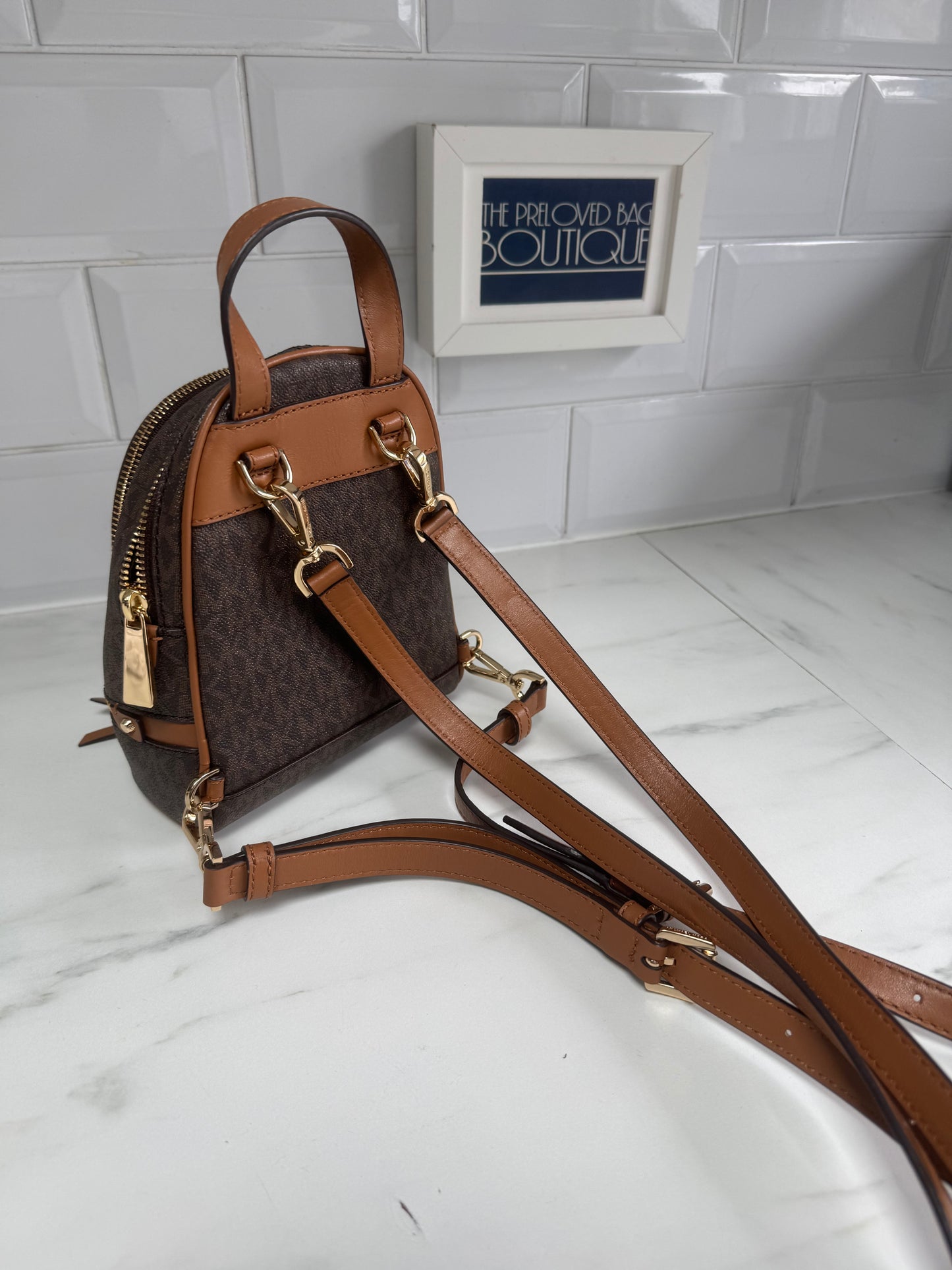 Michael Kors Rhea Mini Backpack - Brown