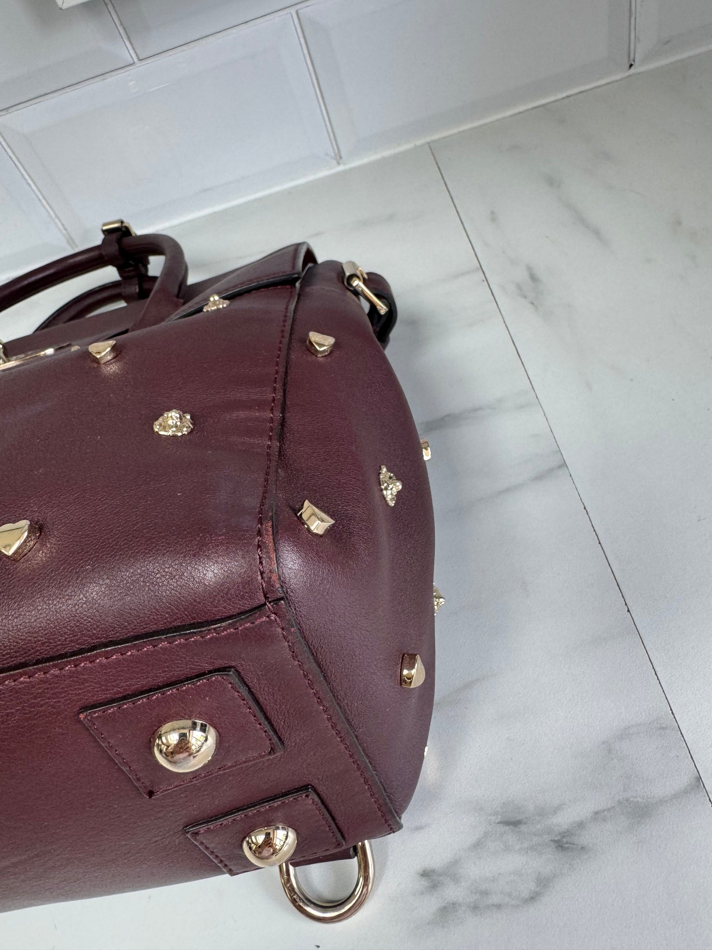 Mulberry Medium Limited Edition Cara  Delevingne Lion and Heart Rivet Backpack - Oxblood