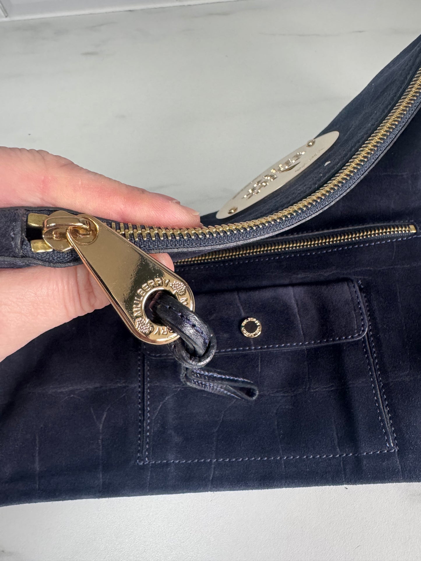 Mulberry Daria Clutch - blue Suede