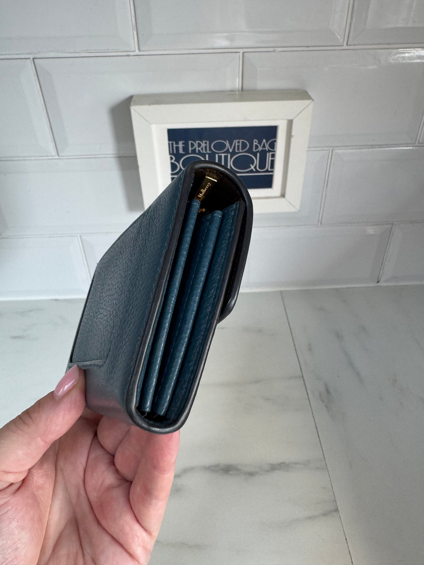 Mulberry Medium Darley Wallet - Deep Sea
