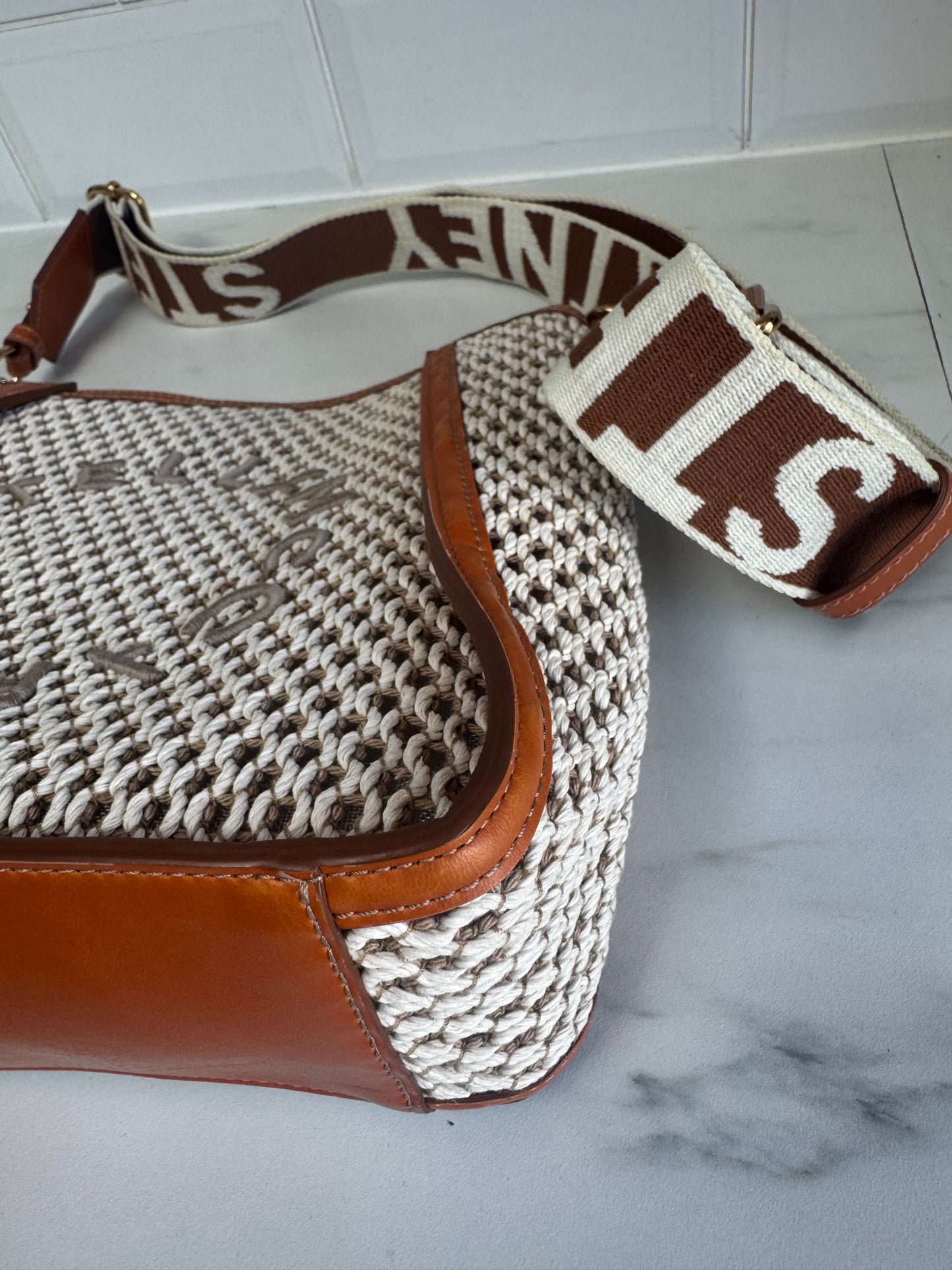 Stella McCartney Eco Mesh Rope Crossbody bag - Tan, Beige and Ivory