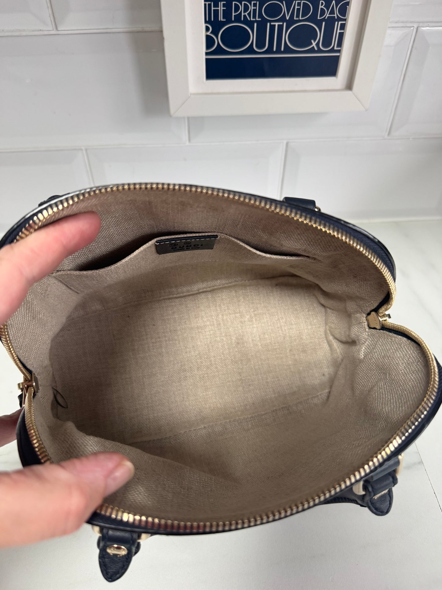 Gucci Guccissima Small Dome Bag - Navy