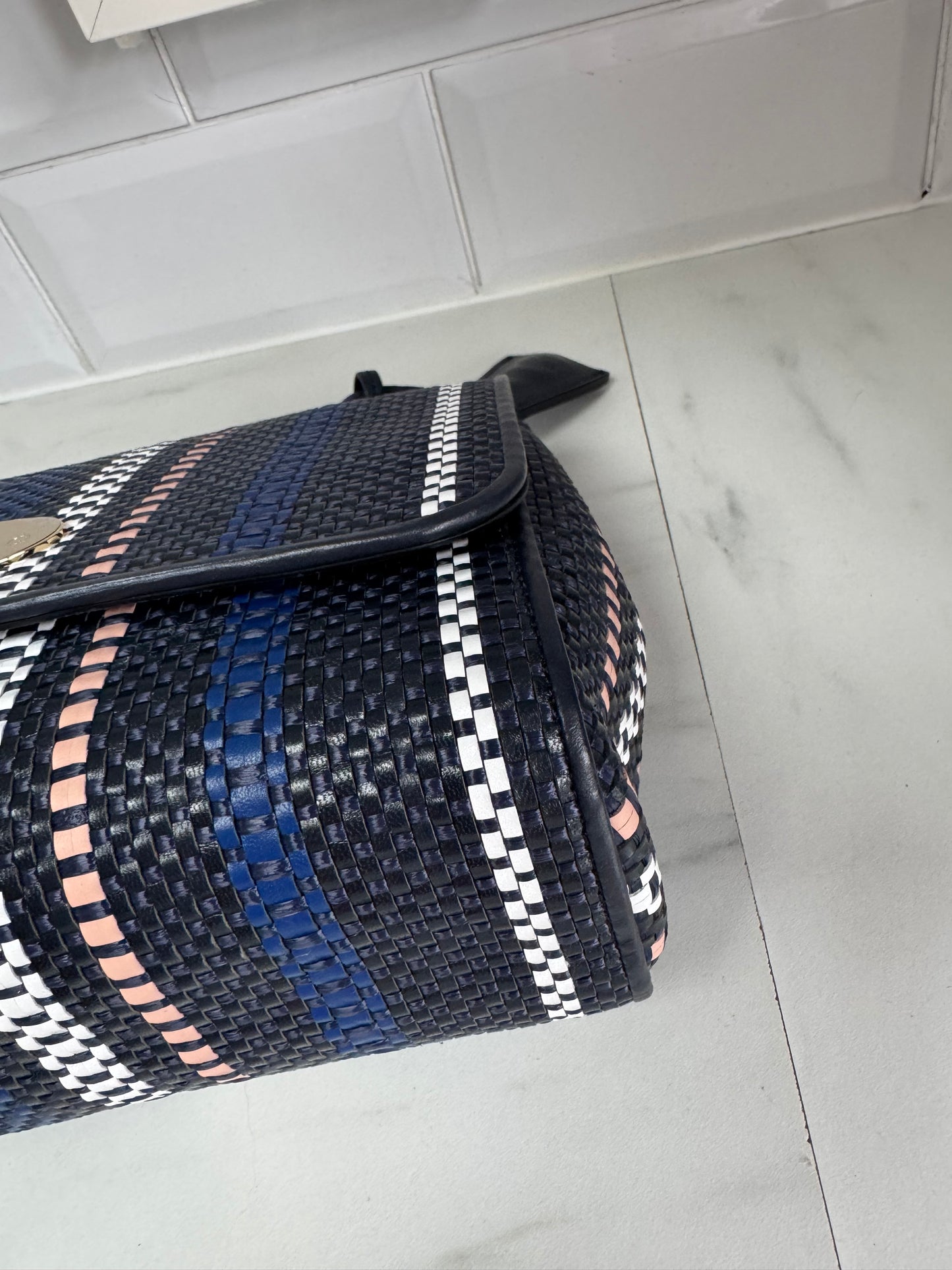 Mulberry Medium Twilight Rafia Lily - blue, pink, black and white