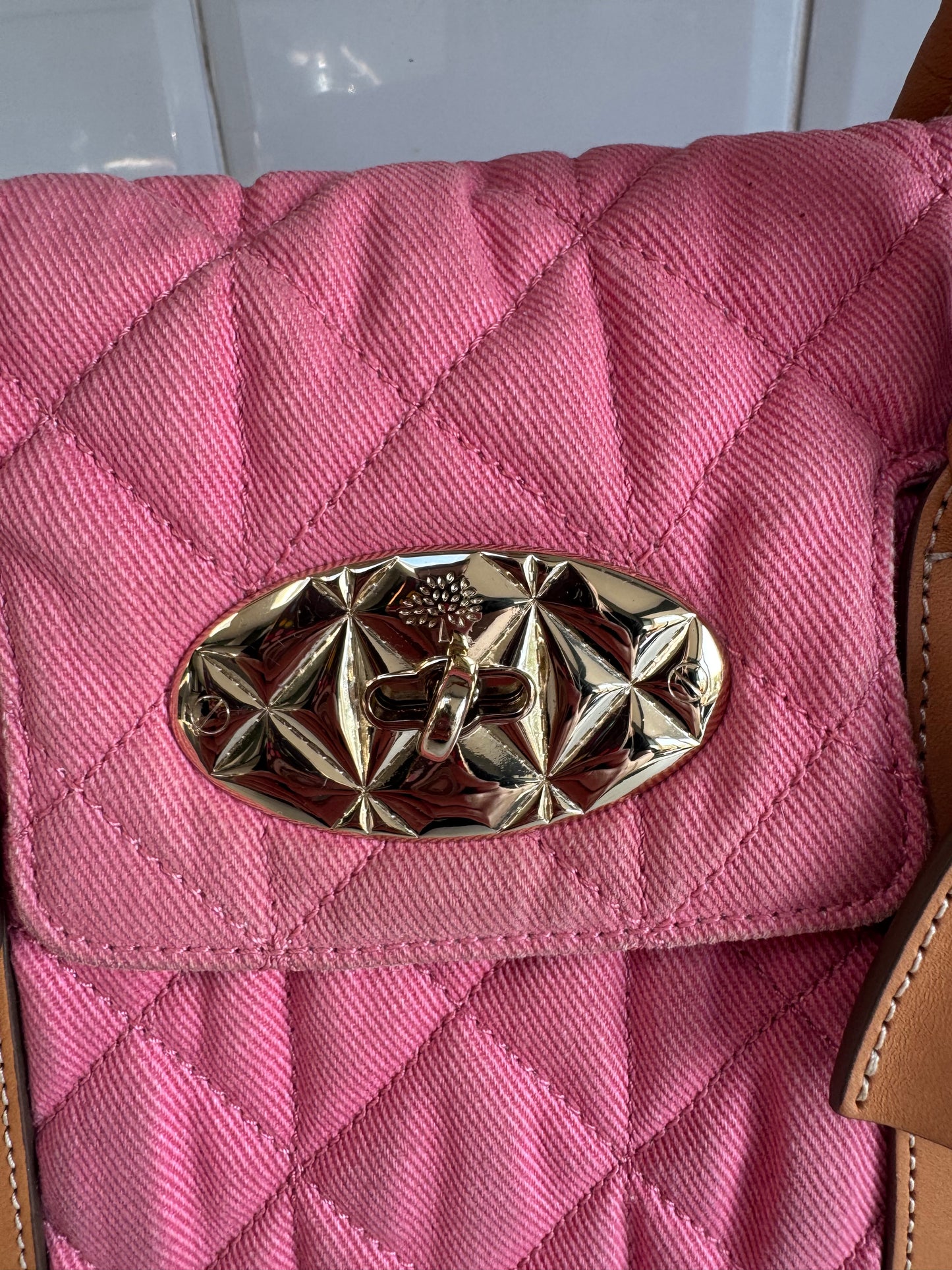 Mulberry Denim Quilted Bayswater - Candy Pink