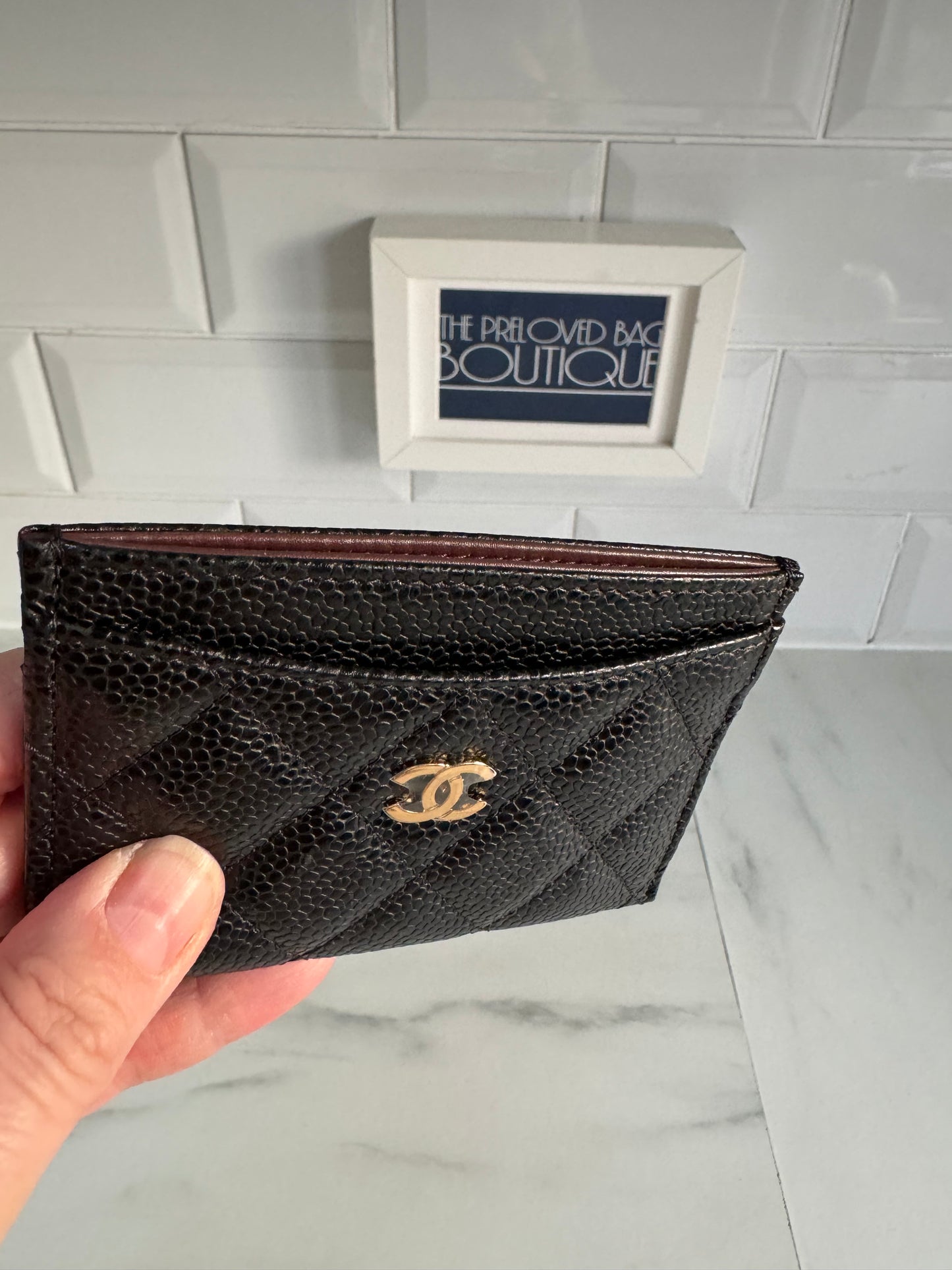 Chanel Classic Credit Card Slip Case Holder - Quilted Black Caviar