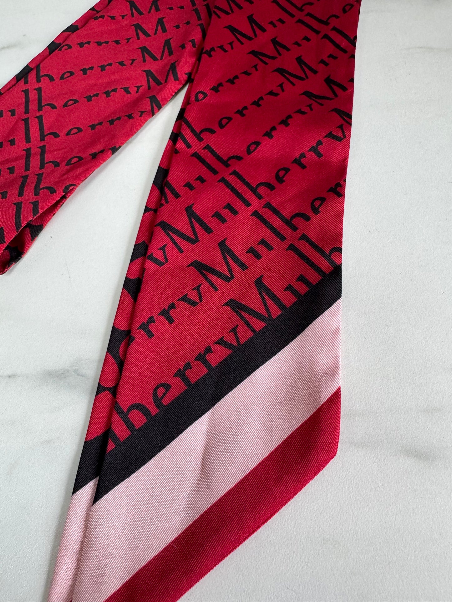 Mulberry Twilly - Black, Red and Pink