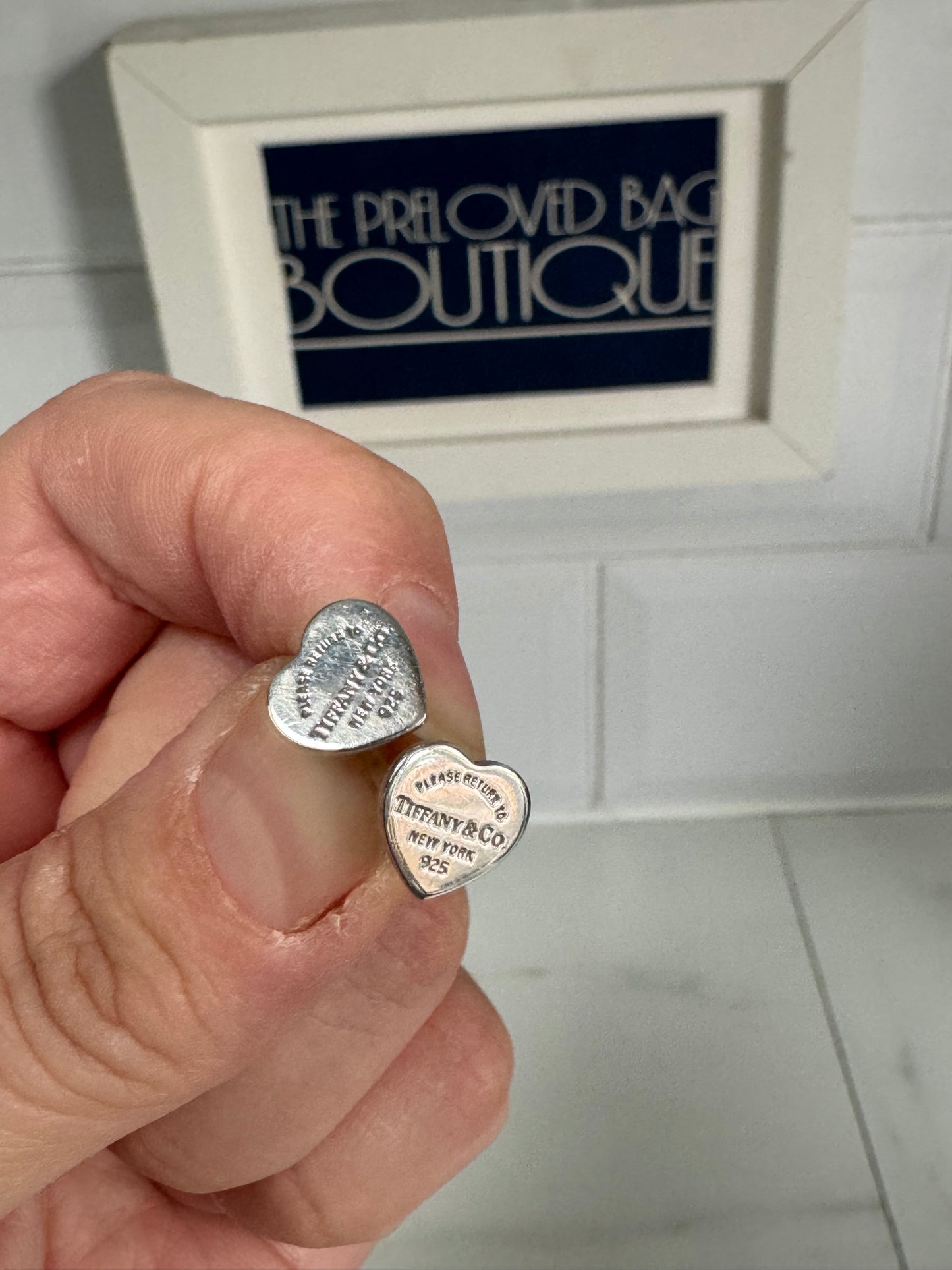 Tiffany & Co “Return to Tiffany” Heart Stud Earrings - Silver