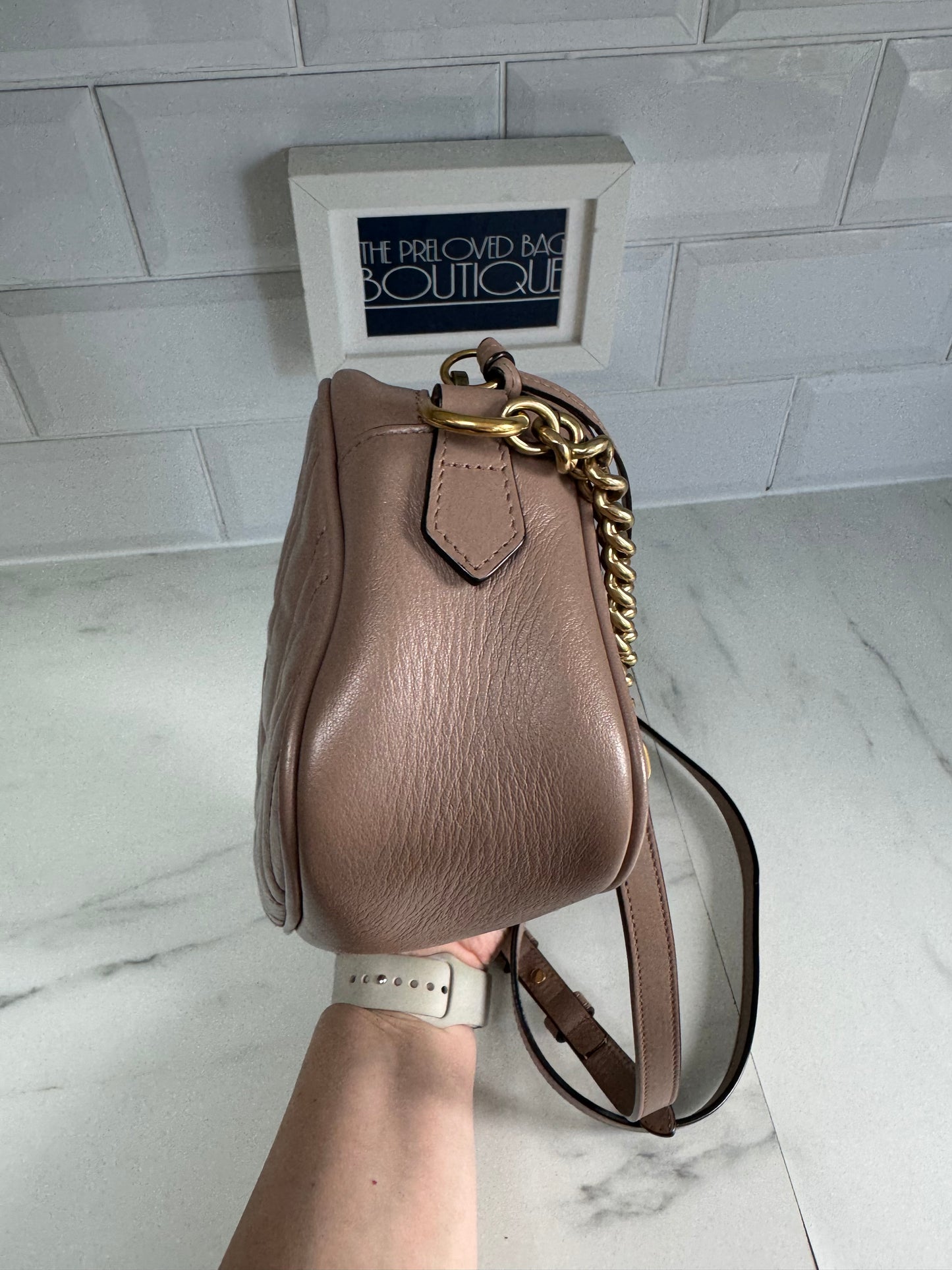 Gucci Marmont Shoulder Bag - Nude