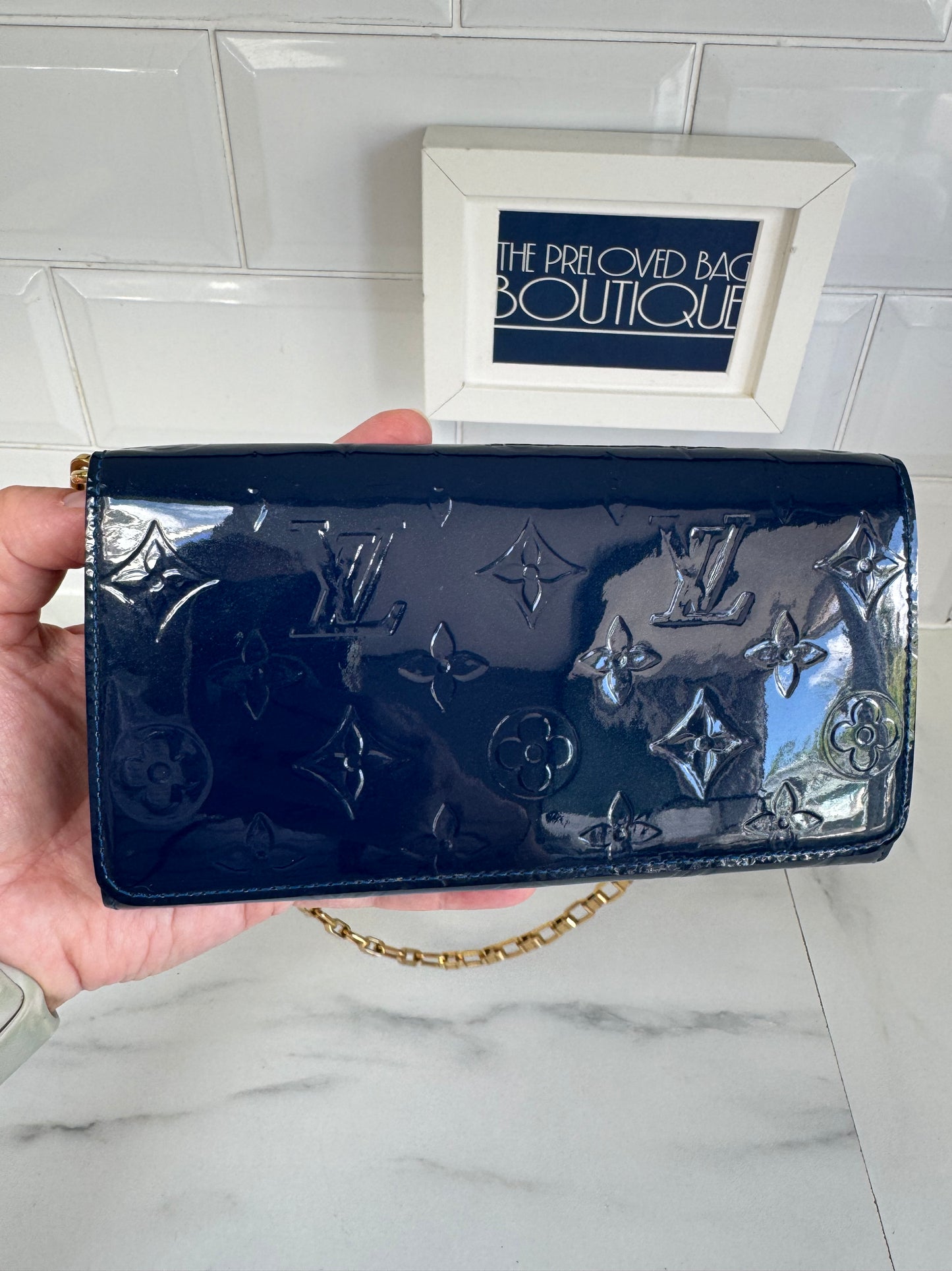 Louis Vuitton Monogram Vernis Chaine Wallet - Grand Bleu