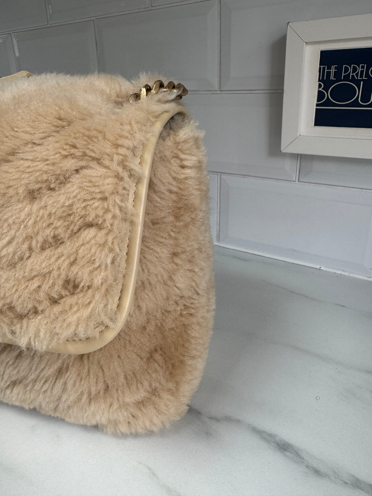 Saint Laurent Medium Niki Shearling - Cream
