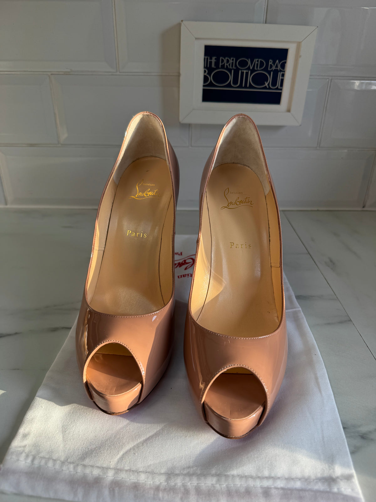 Christian Louboutin New Very Privé 120mm Open Toe Pumps - Nude
