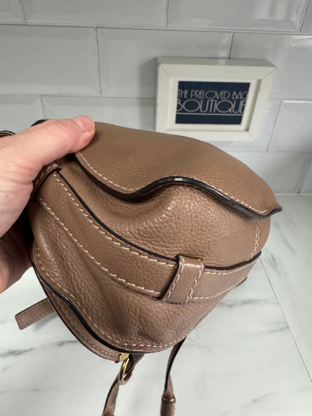 Chloé Mini Marcie Saddle Bag - Nut Brown