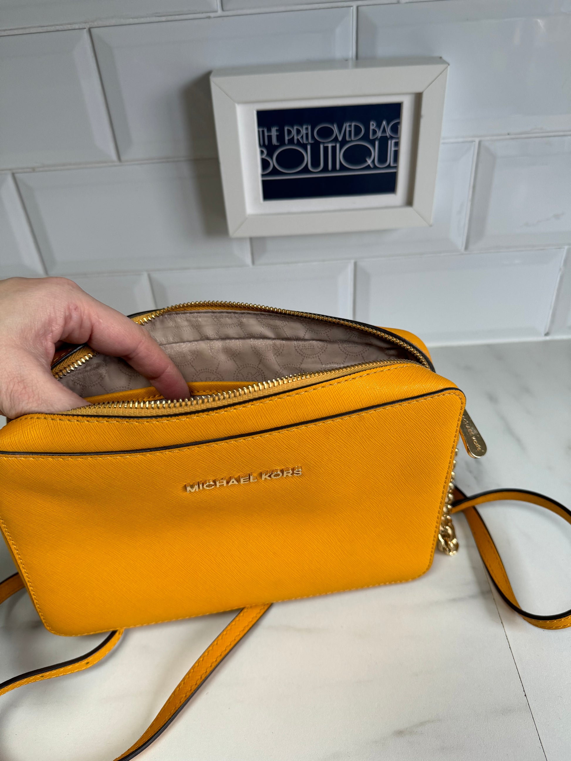Michael Kors Jet Set crossbody bag yellow
