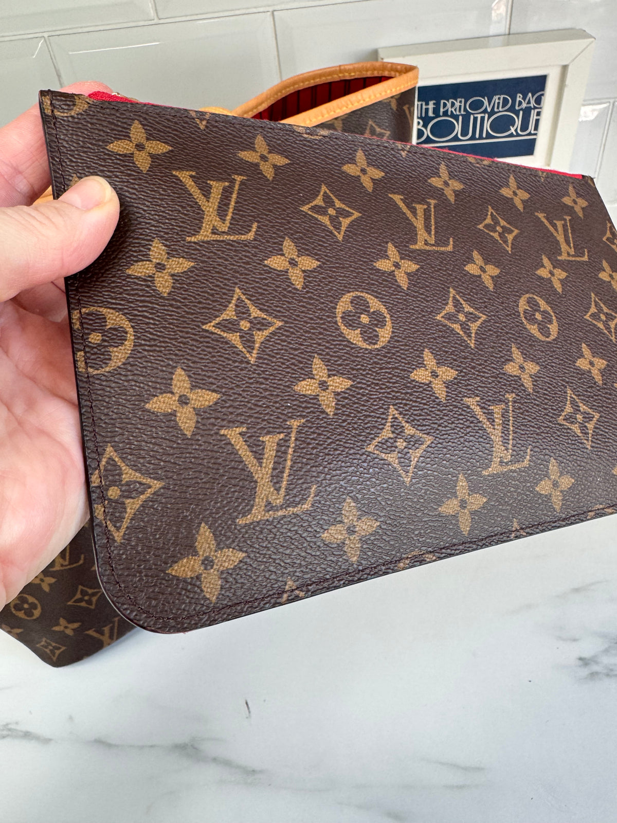 Louis Vuitton MM Neverfull & Pouch- Monogram Cerises