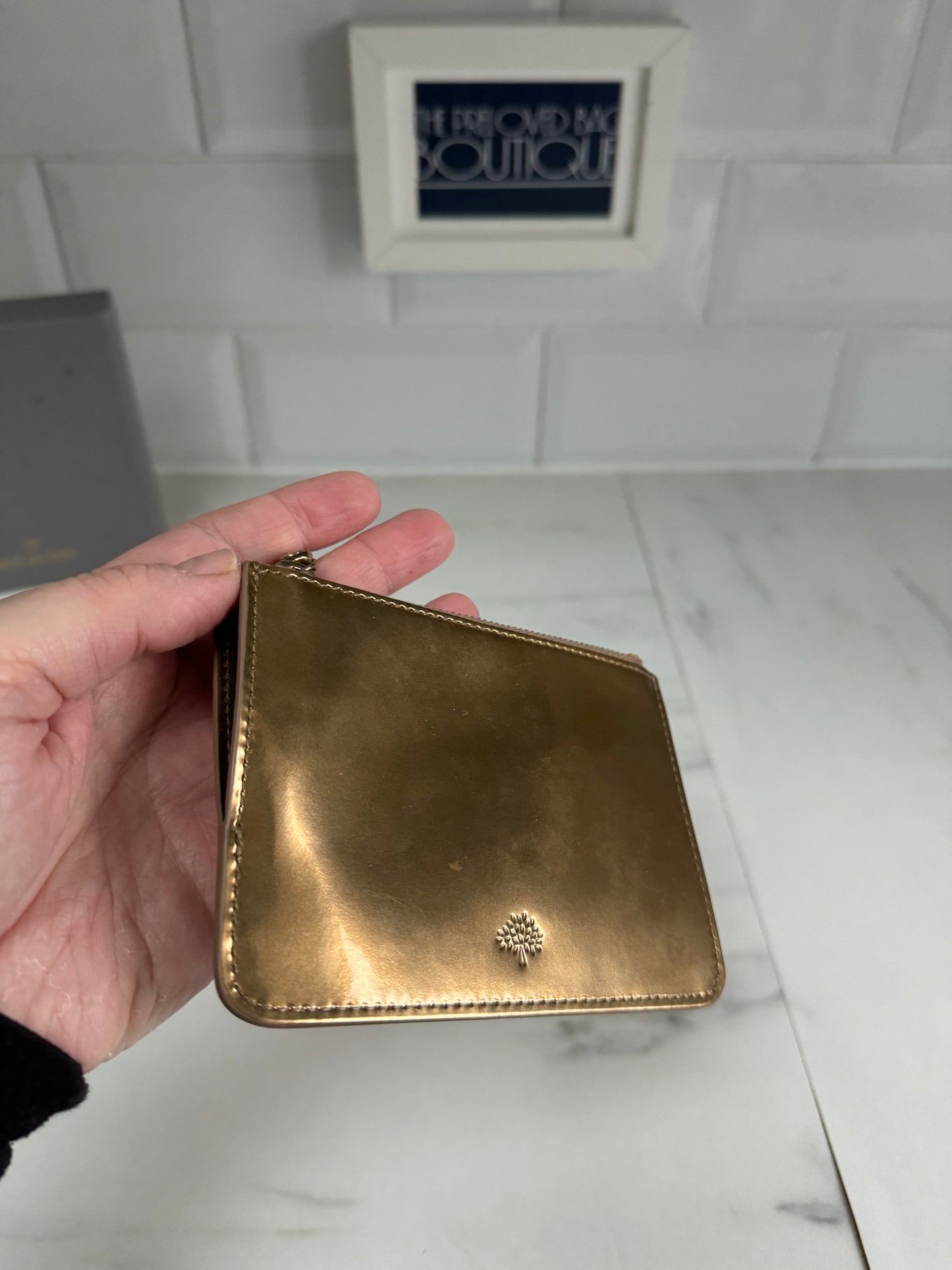 Mulberry Zipped Coin Purse - Metallic Gold